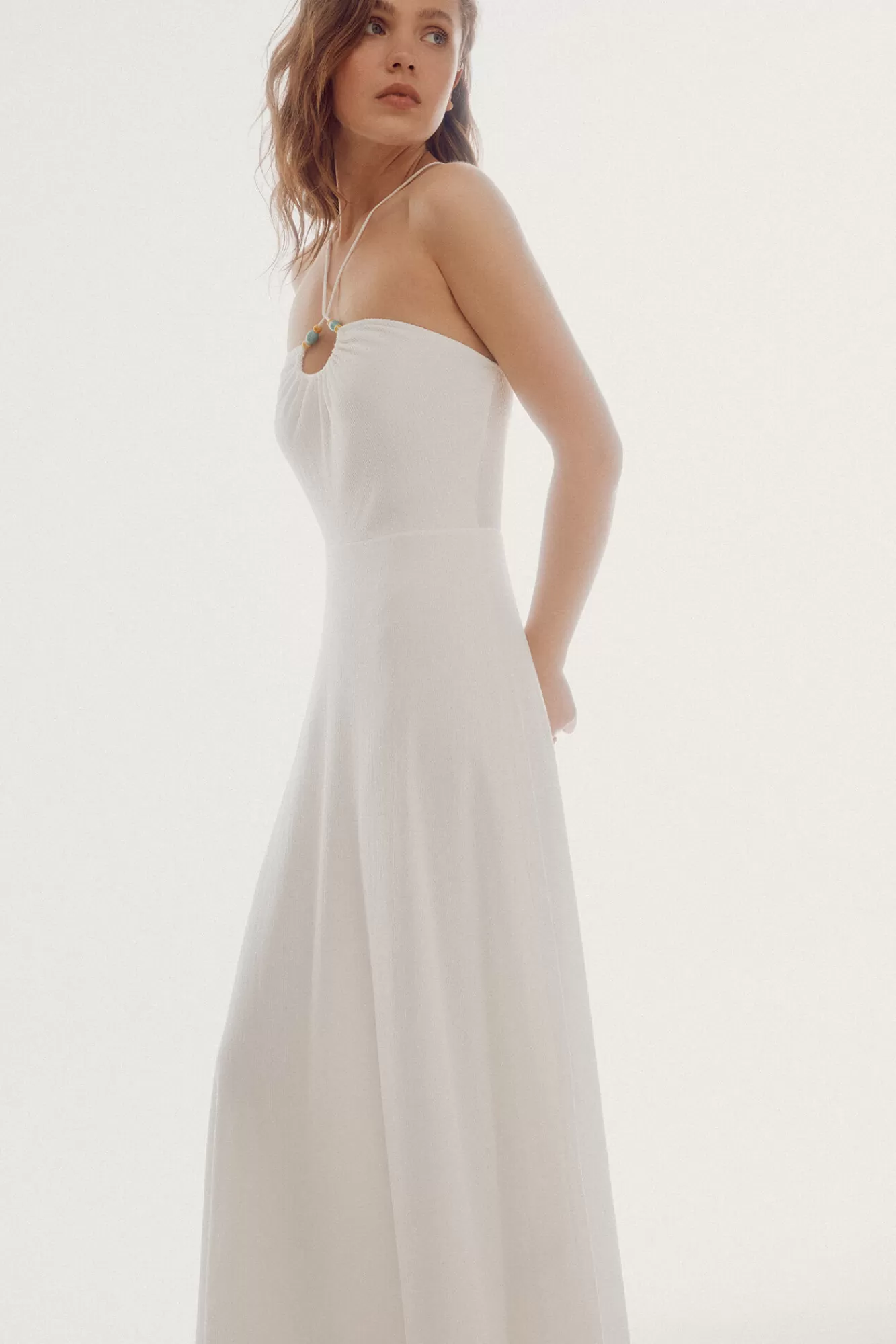 Discount Slowlove Halterneck Dress With Beads White