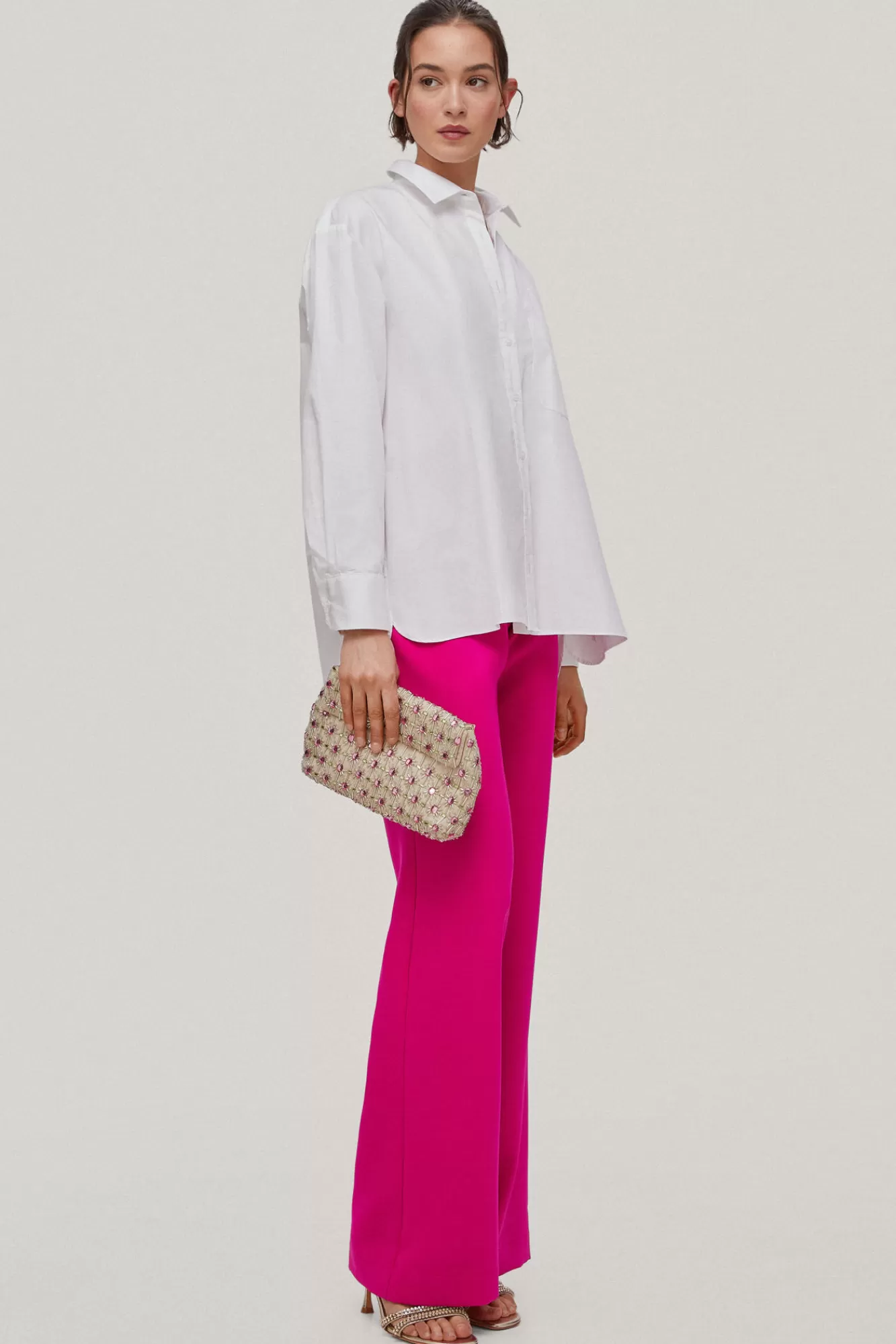 Online Pedro del Hierro High Waist Wide Leg Trousers. Pink