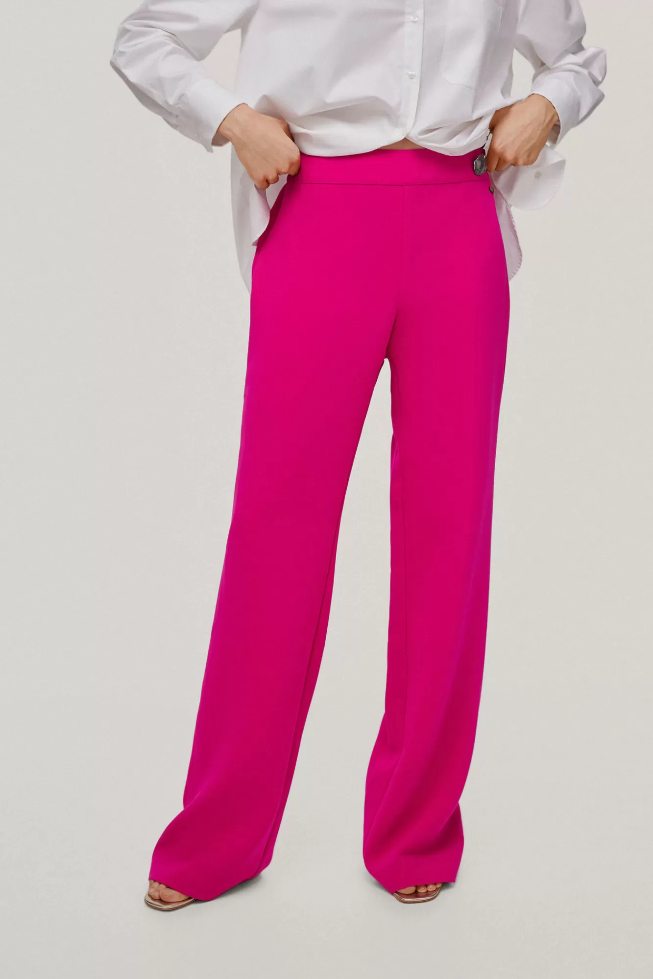 Online Pedro del Hierro High Waist Wide Leg Trousers. Pink