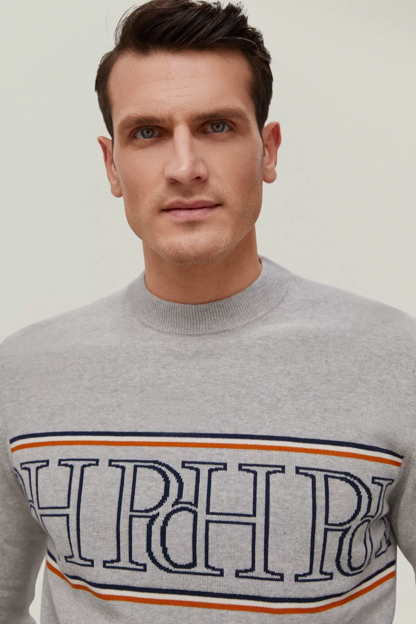 Best Sale Pedro del Hierro Jersey Cuello Redondo Logos Pecho Grey