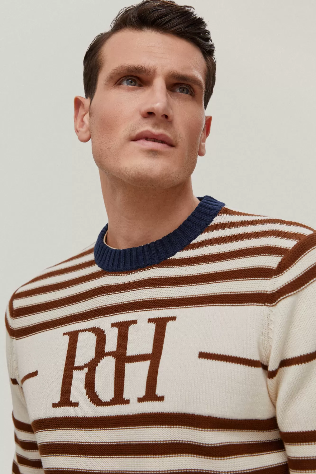 Discount Pedro del Hierro Jersey Cuello Redondo Rayas Con Logo Pecho White