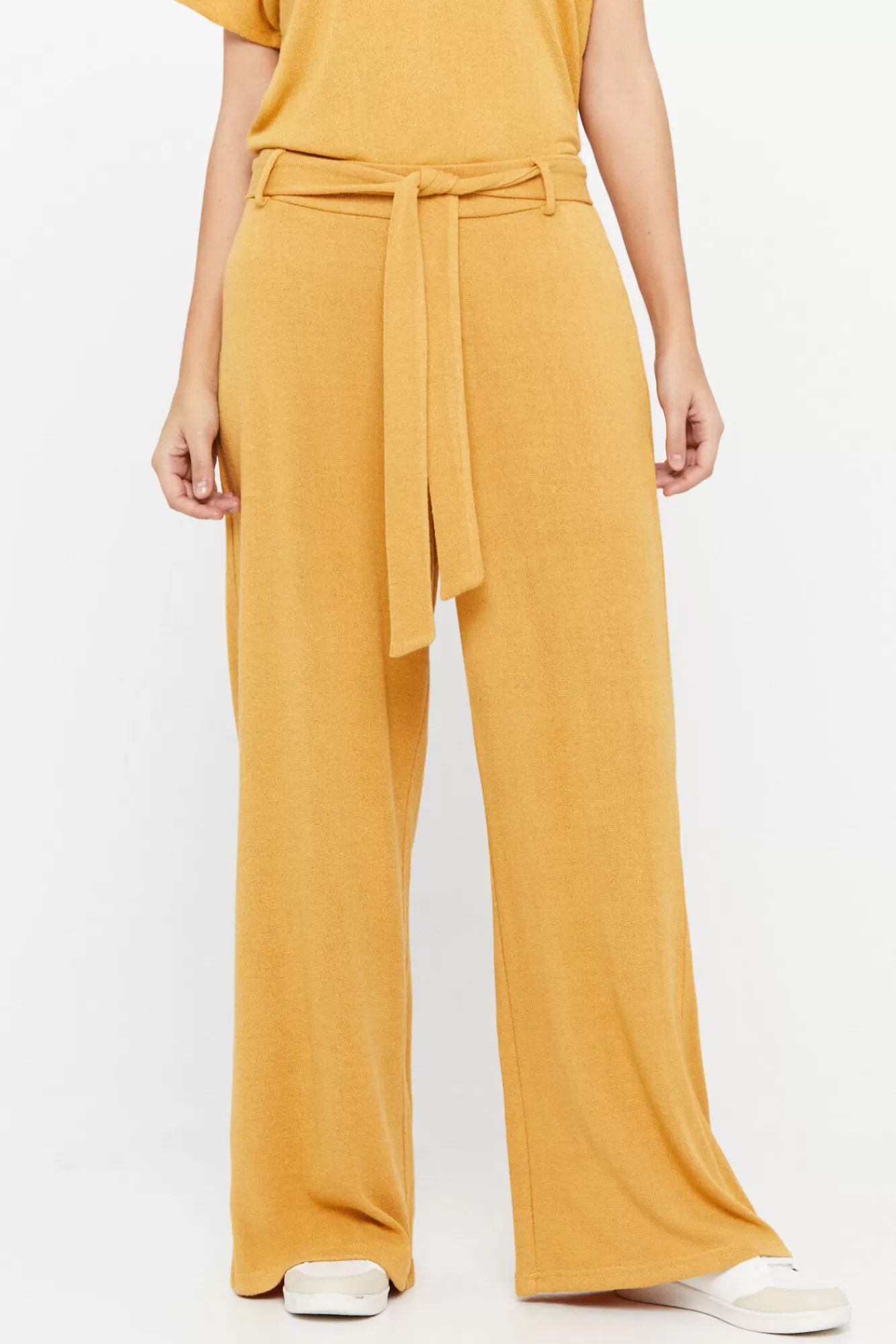 Cheap Cortefiel Jersey-Knit Trousers Gold