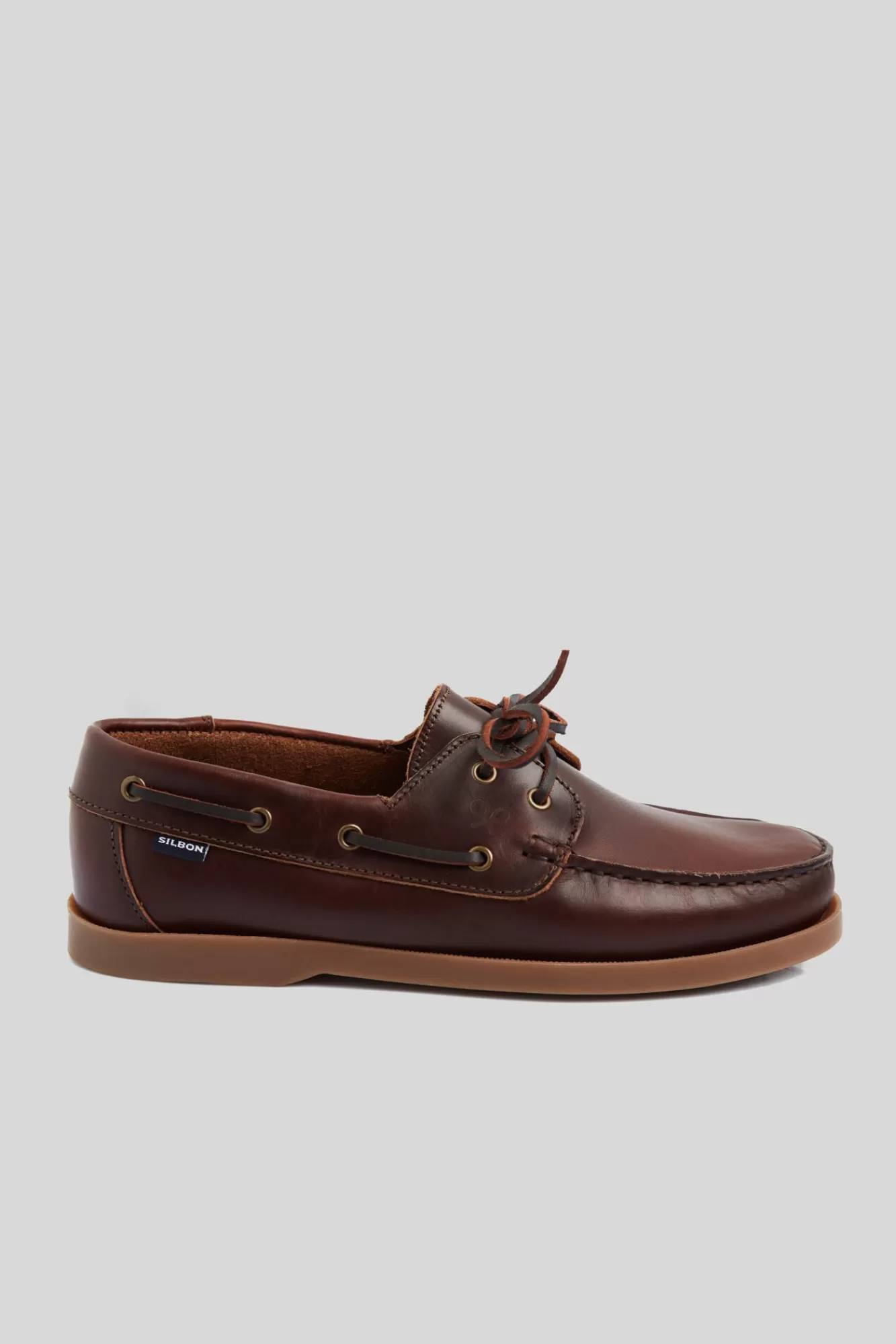 Best Sale Silbon Leather Deck Shoe Brown