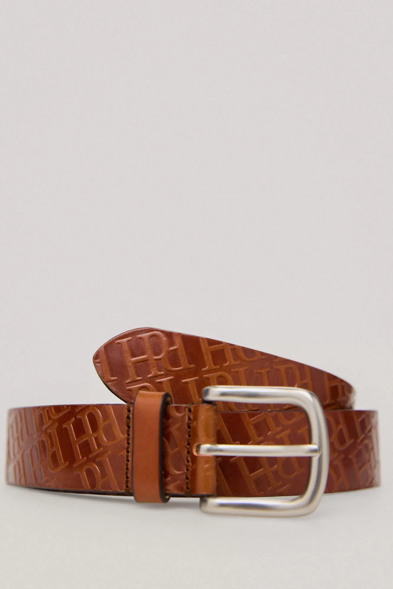 Online Pedro del Hierro Leather Logo Belt Beige