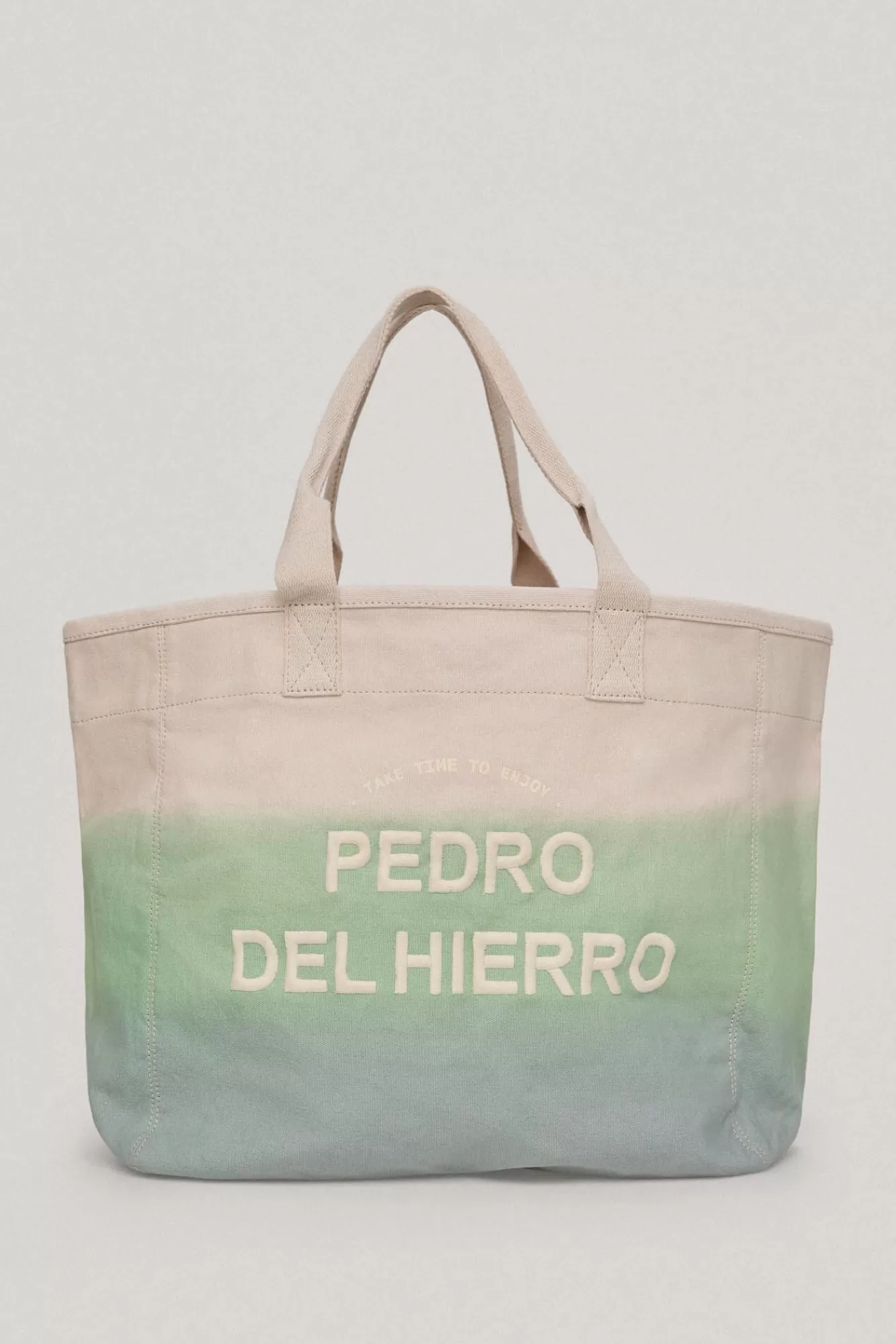 New Pedro del Hierro Logo Embroidered Canvas Bag Blue