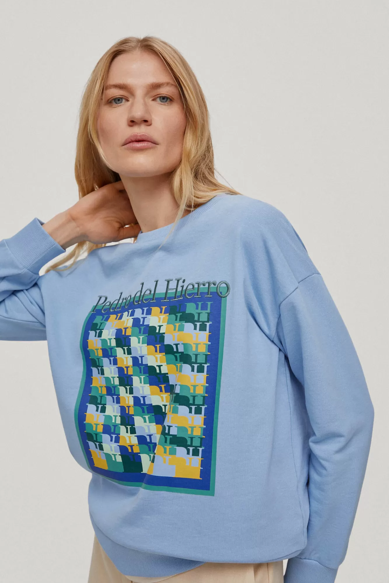 Best Sale Pedro del Hierro Logo Graphic Sweatshirt Turquoise