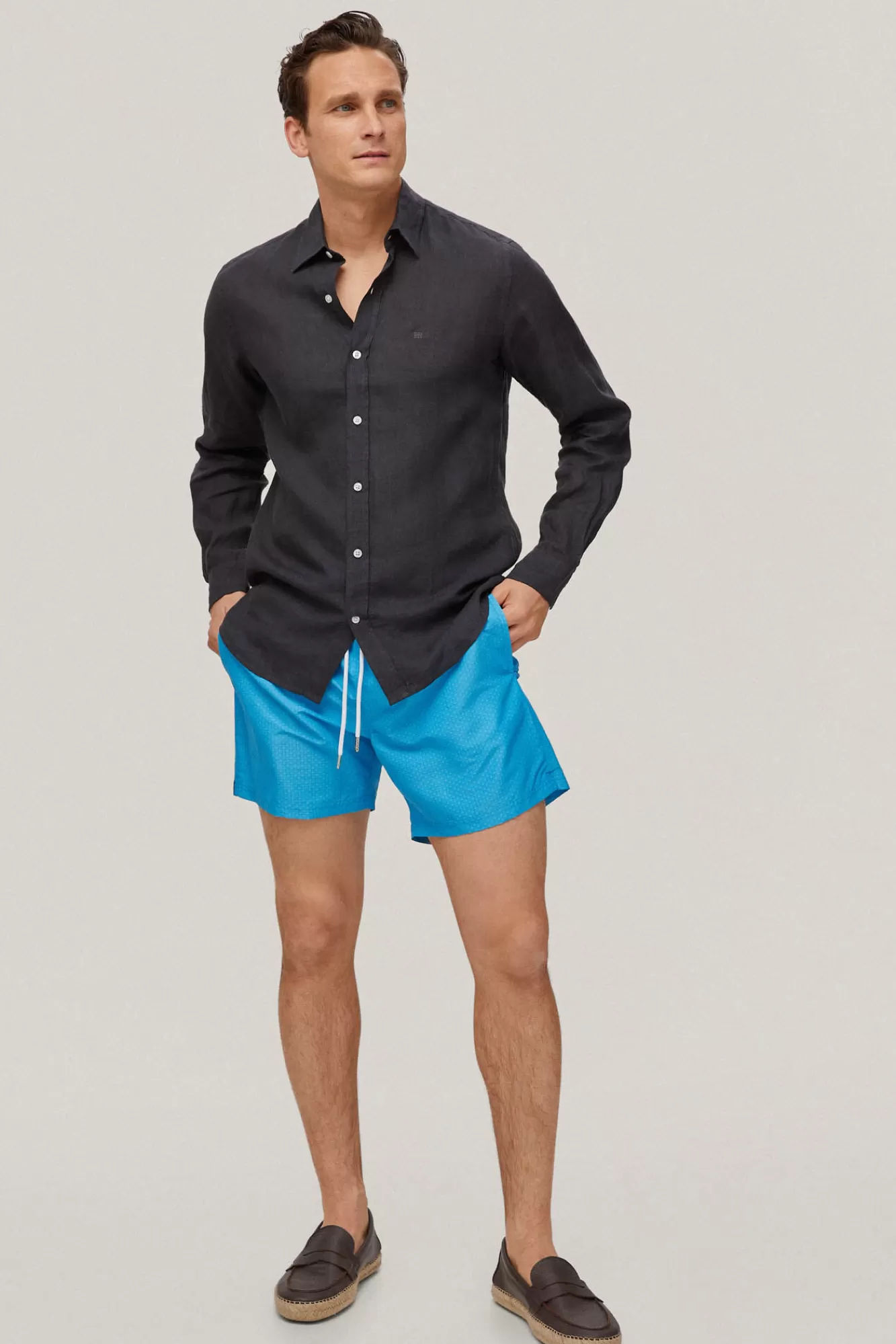 Cheap Pedro del Hierro Logo Microprint Swim Shorts Turquoise