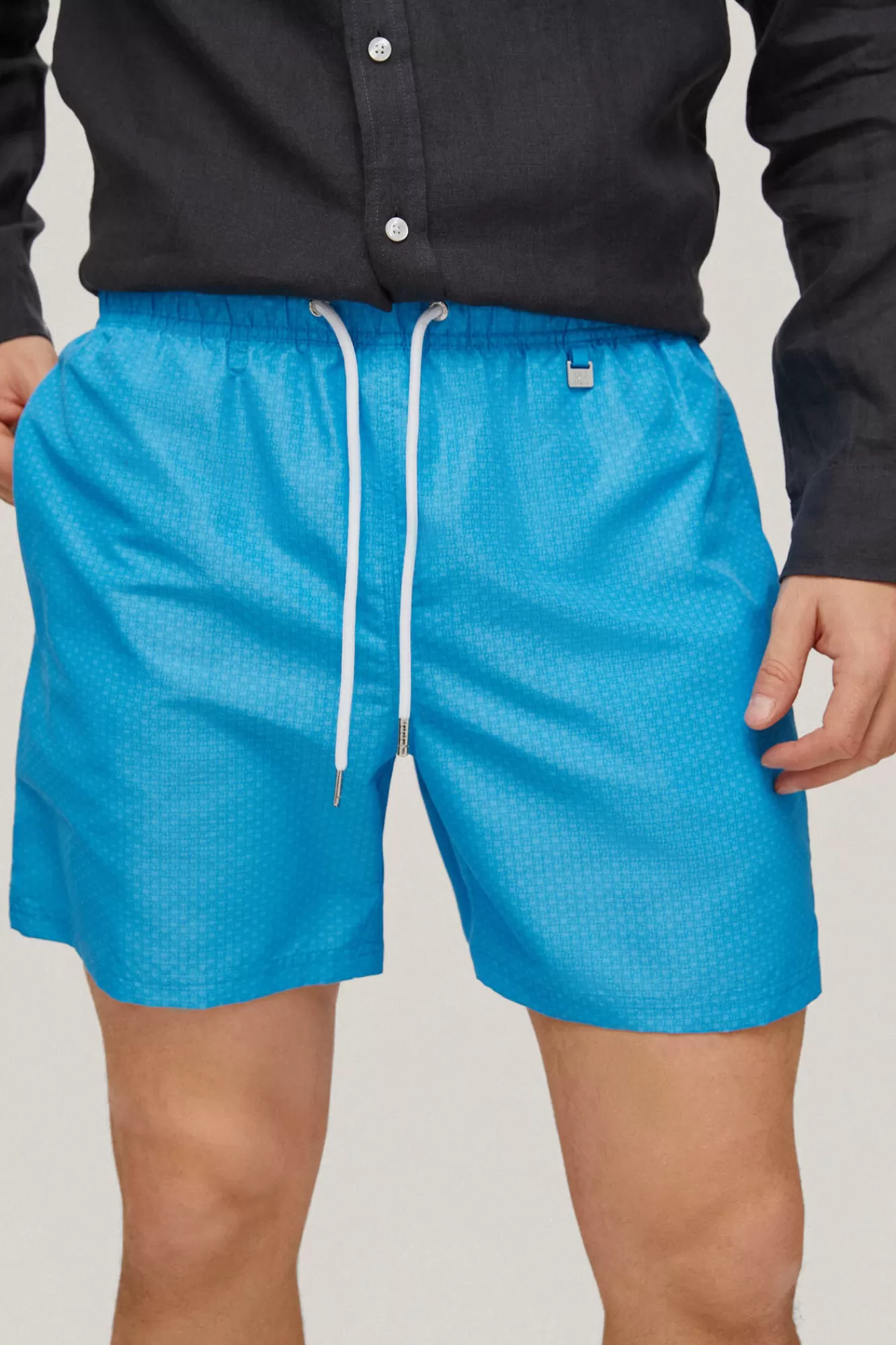 Cheap Pedro del Hierro Logo Microprint Swim Shorts Turquoise