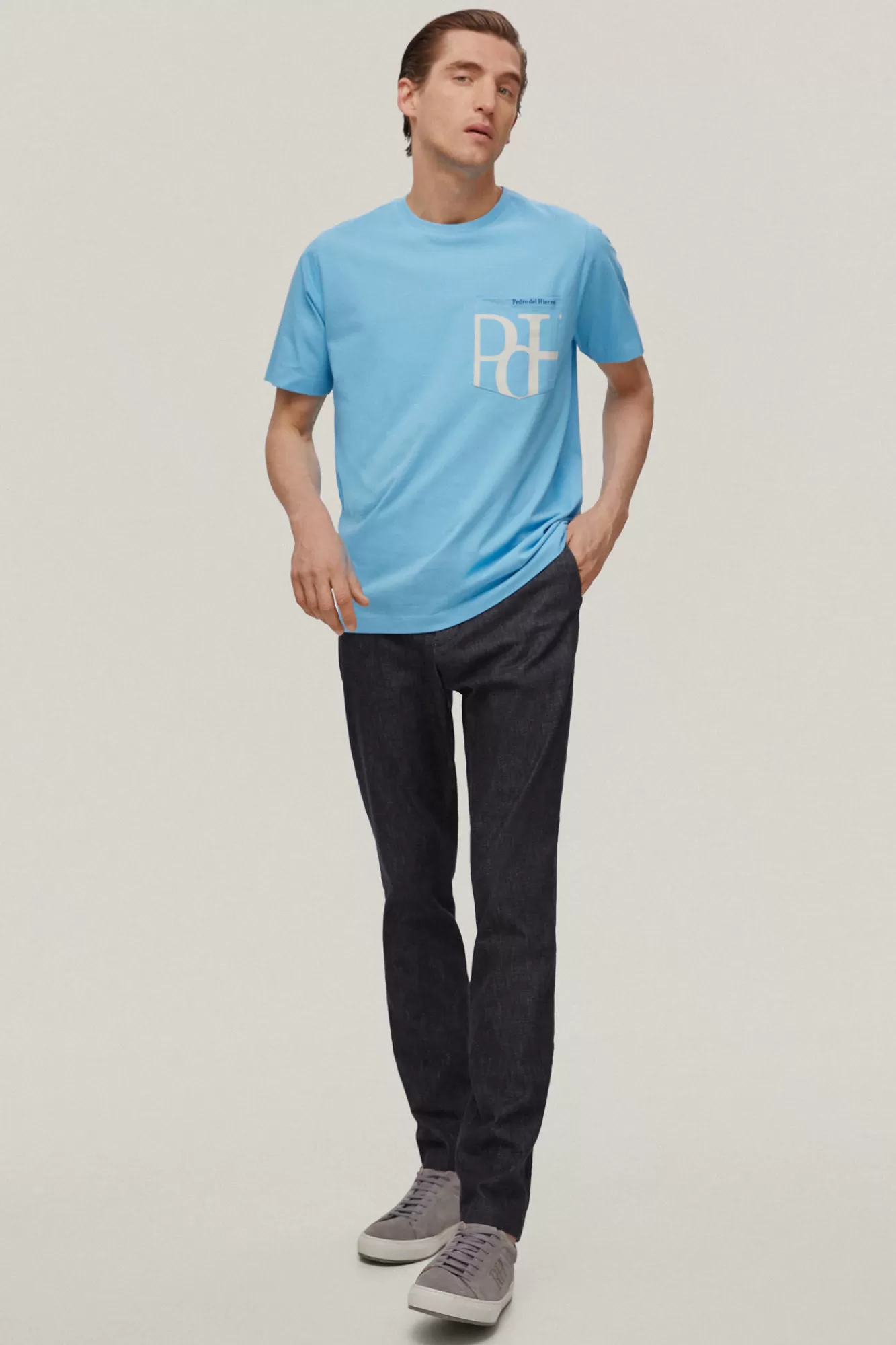 New Pedro del Hierro Logo Pocket T-Shirt Blue