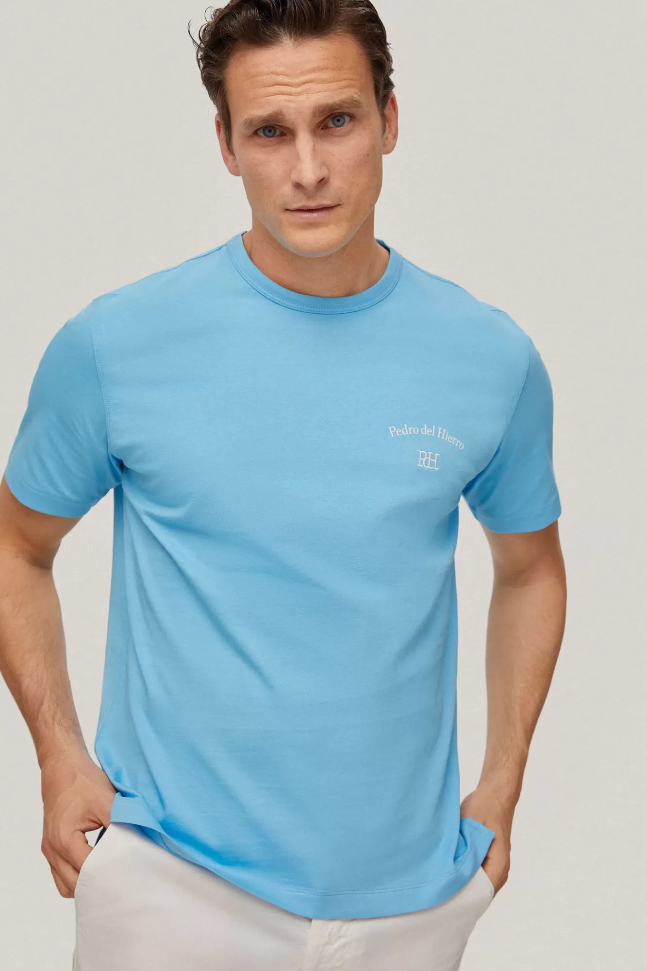 Shop Pedro del Hierro Logo T-Shirt Blue