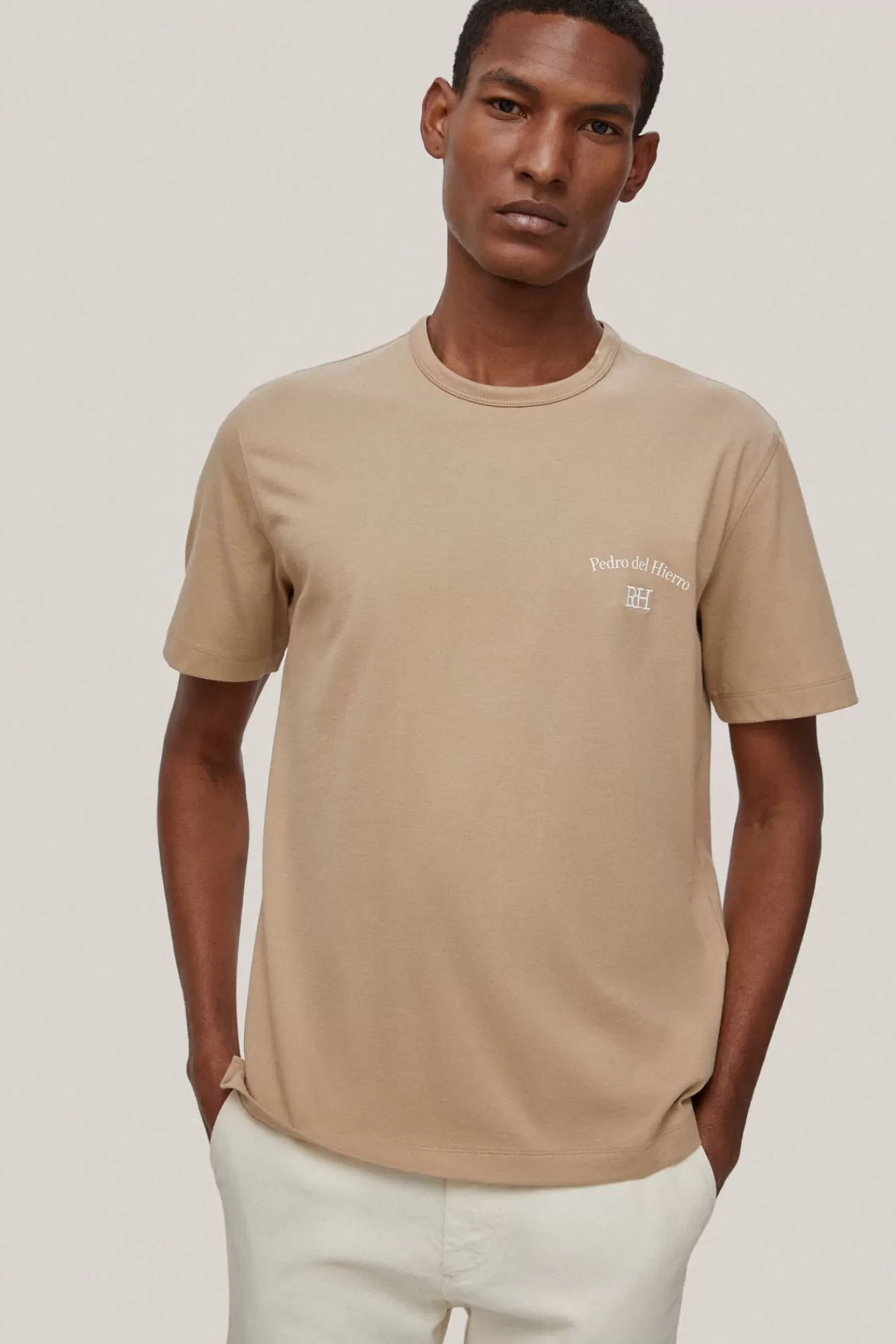 Outlet Pedro del Hierro Logo T-Shirt Beige