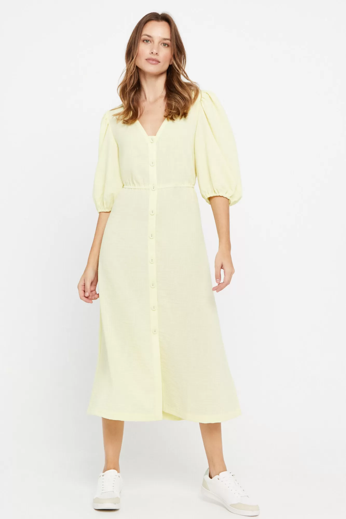 Flash Sale Cortefiel Long Dress Yellow