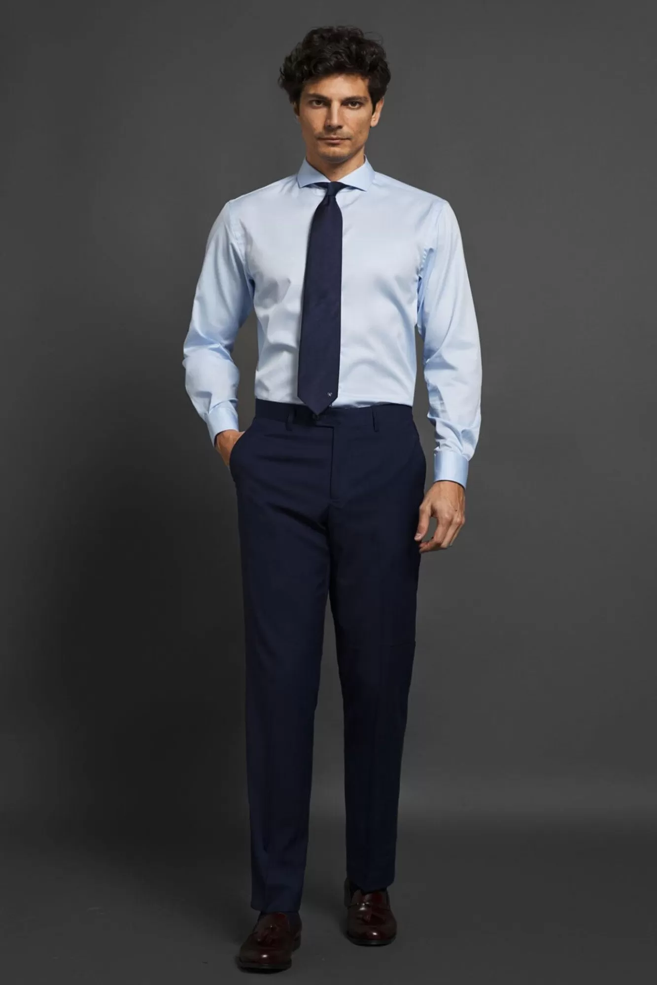 Best Sale Silbon Medium Blue Essential Suit Trousers Navy