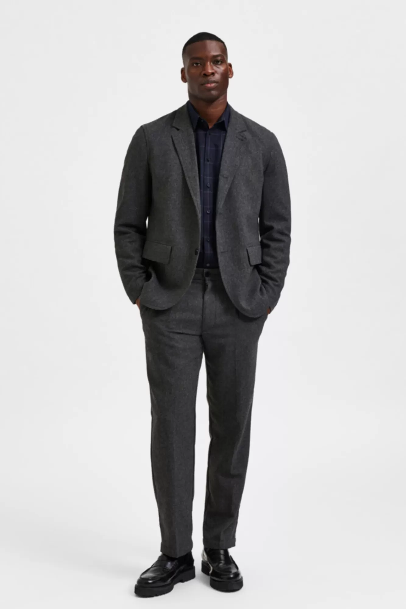 Online Selected Men's Sustainable Blazer Grey