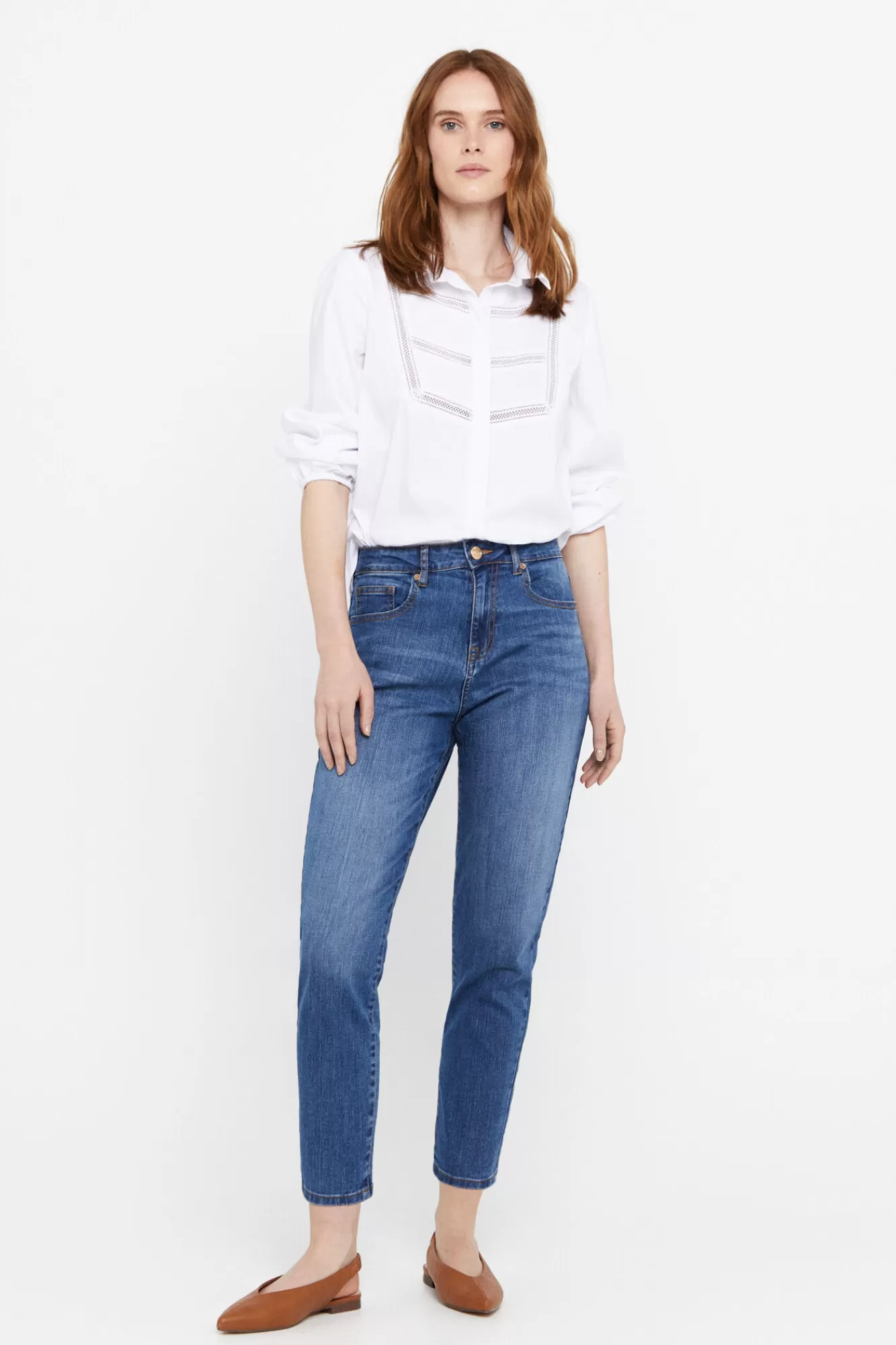 Shop Cortefiel Mom Fit Jeans Blue