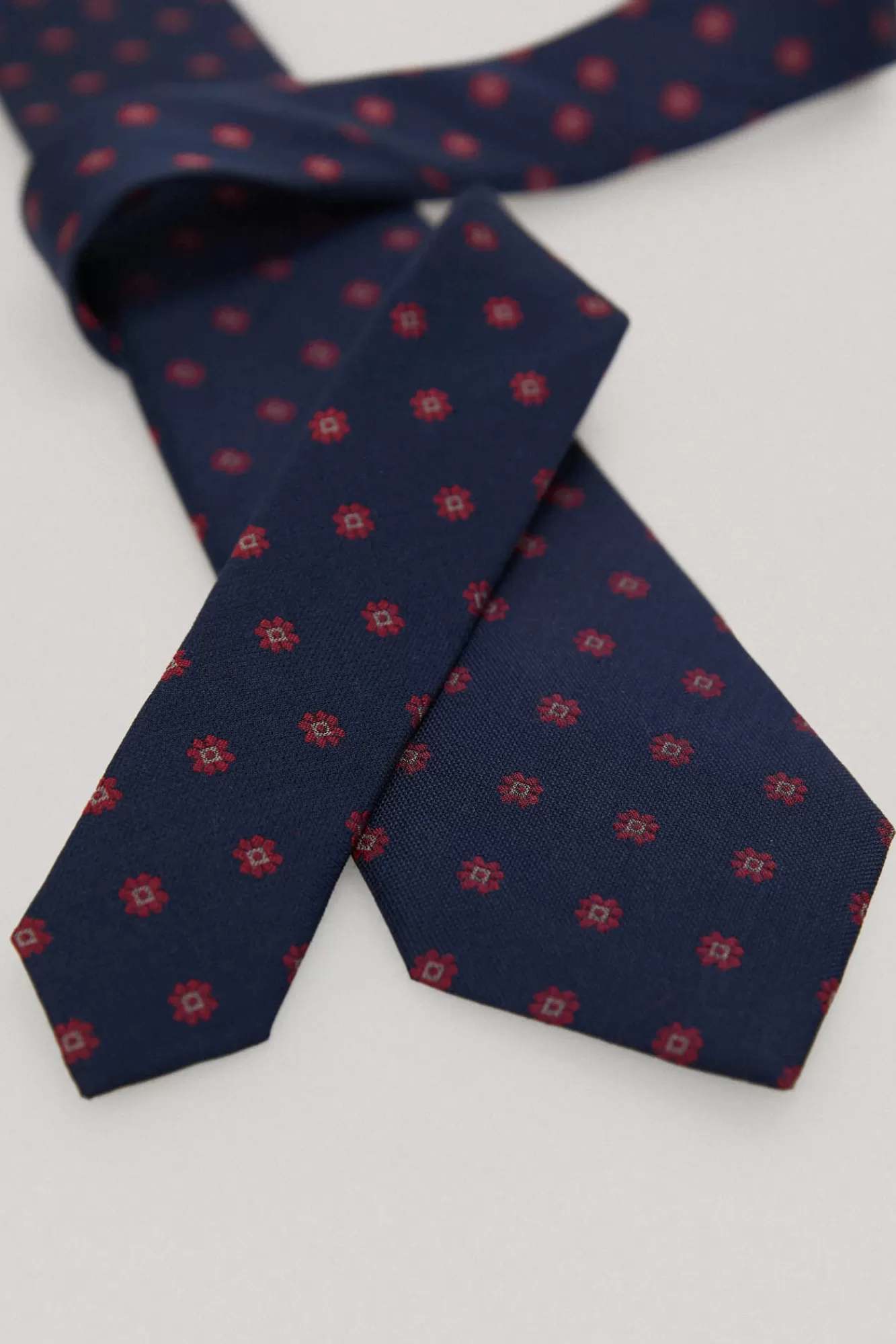 Best Pedro del Hierro Motif Silk Tie Blue