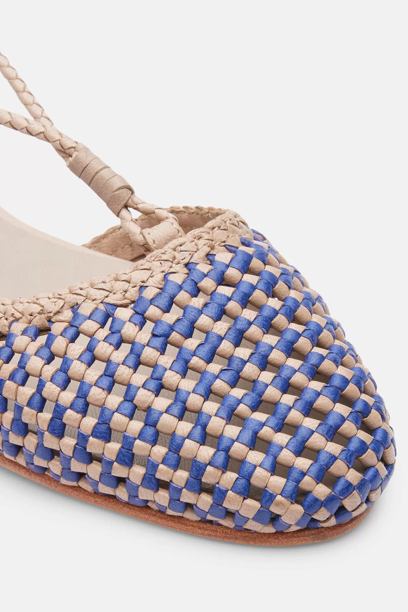 Online Lottusse Multicoloured Braided Lambskin Ballet Flats Blue