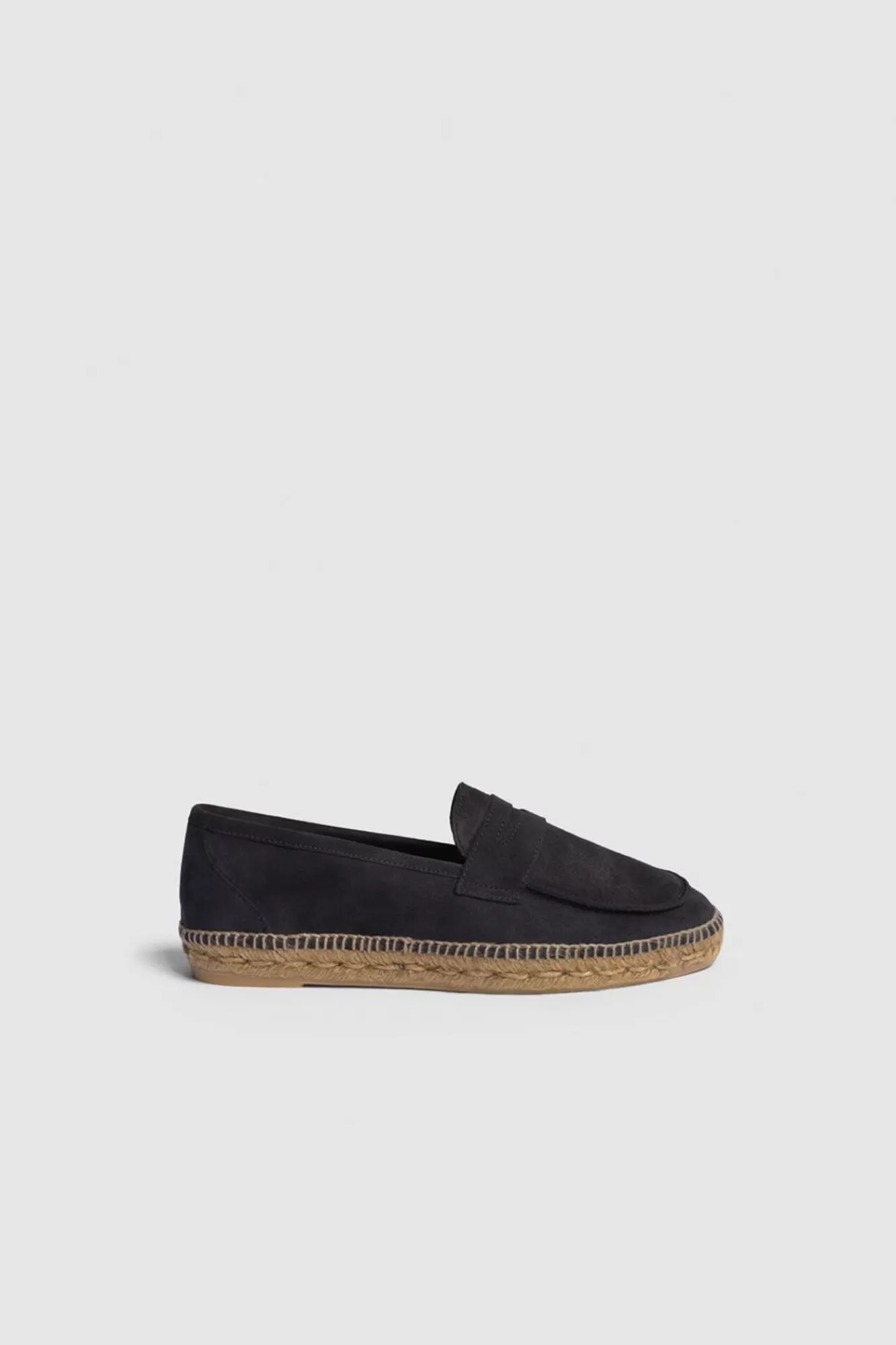 Shop Castañer Nacho Split Leather Espadrille Loafer Navy