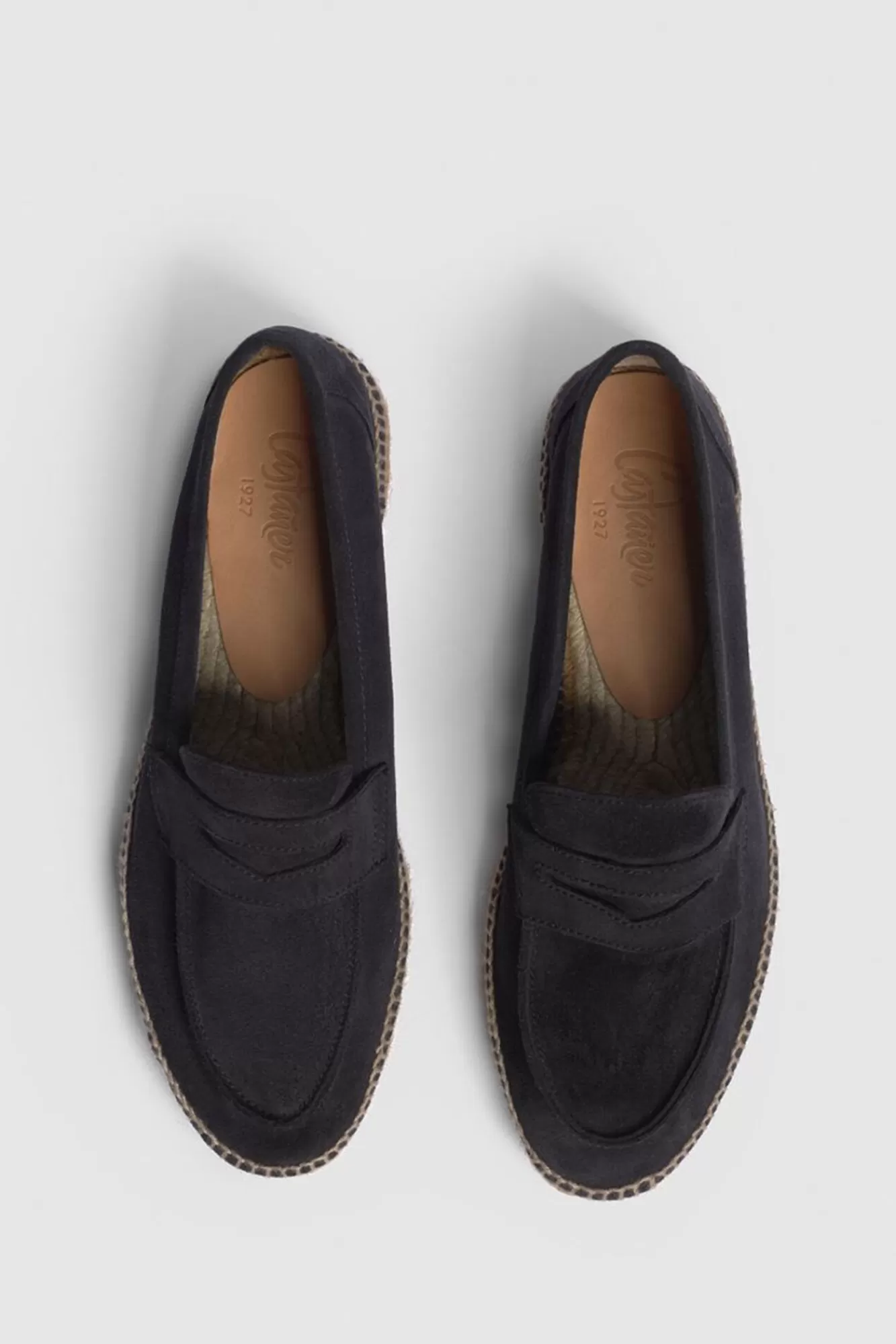 Shop Castañer Nacho Split Leather Espadrille Loafer Navy