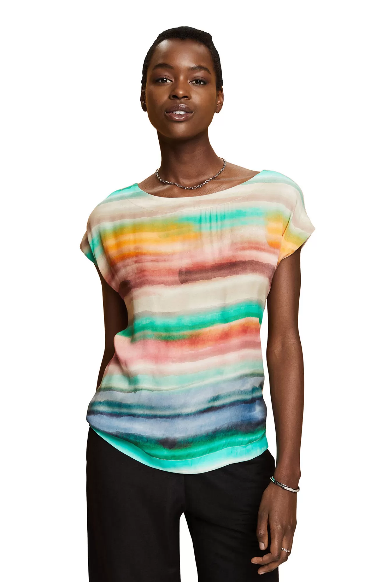 Outlet Esprit Ombre Print Viscose Blouse Multicolour