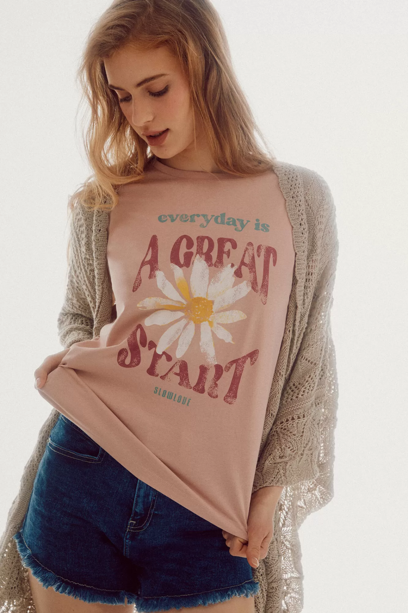 Shop Slowlove Oversized T-Shirt With Placement Graphic Pink