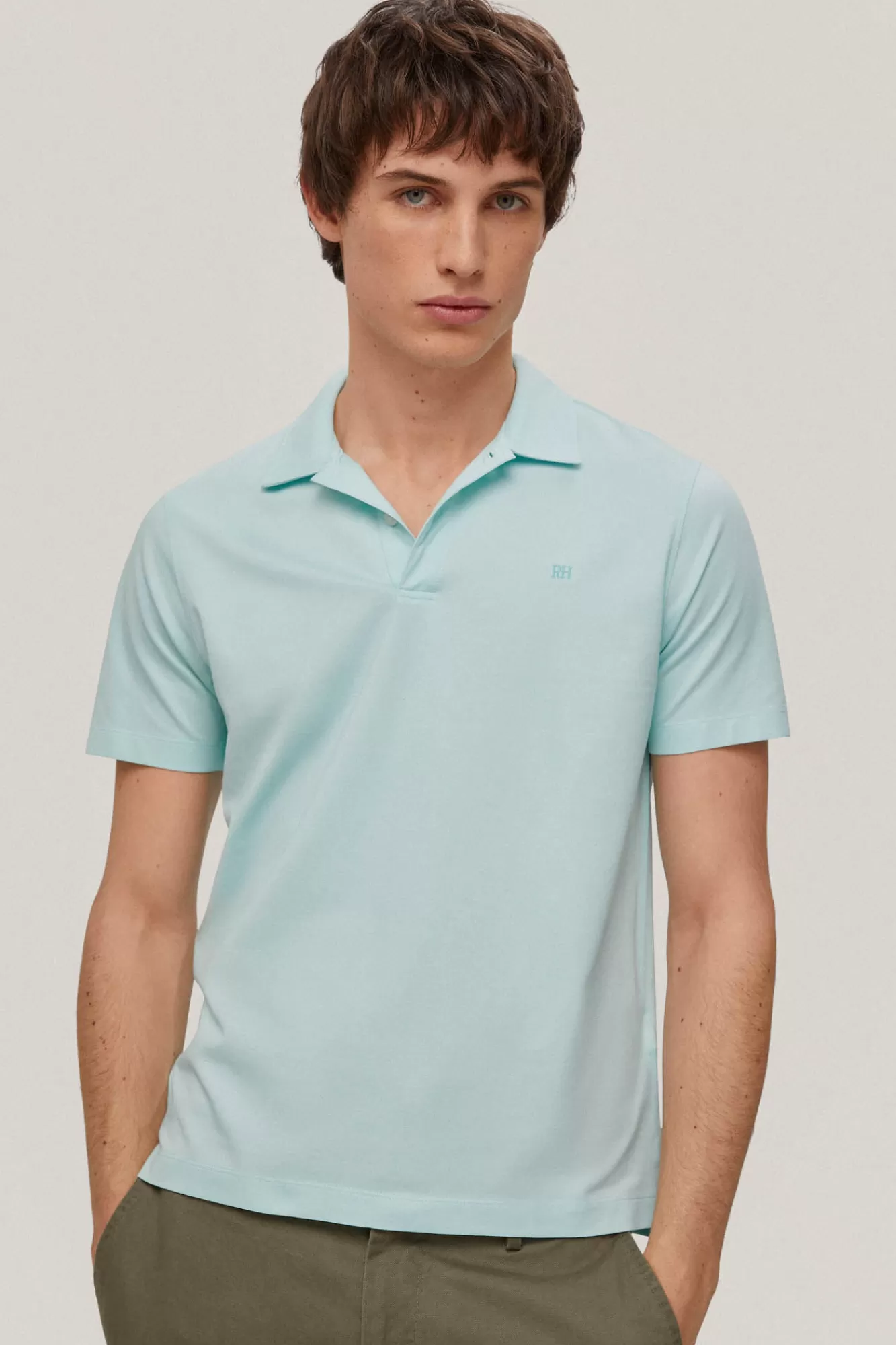 Online Pedro del Hierro Oxford Pique Polo Shirt Turquoise