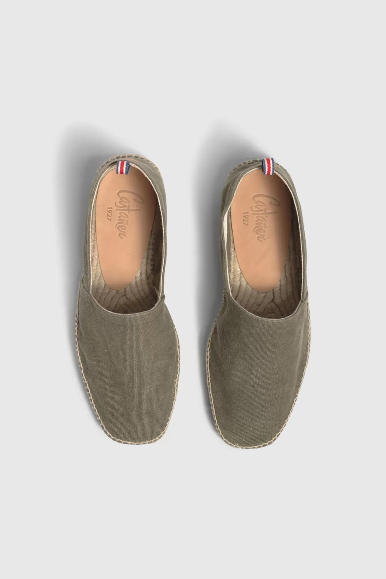 Cheap Castañer Pablo Canvas Espadrille Flats Kaki