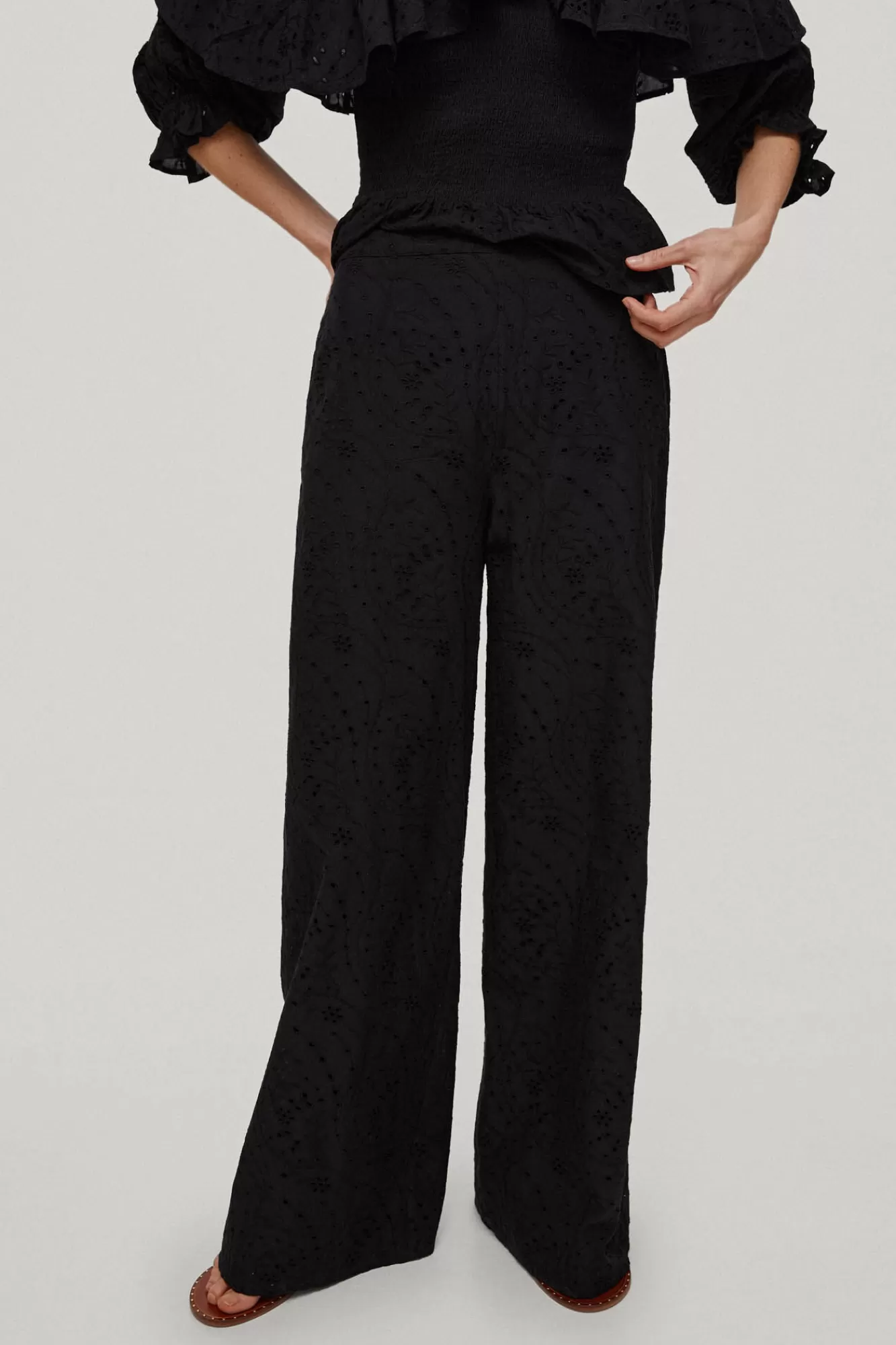 Outlet Pedro del Hierro Pantalon Largo Bordado Black