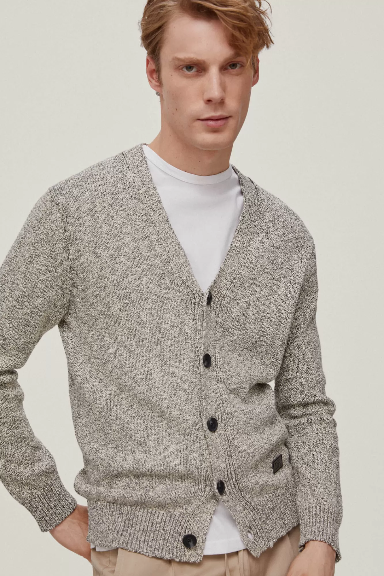 Clearance Pedro del Hierro Patterned Button-Up Cardigan Grey