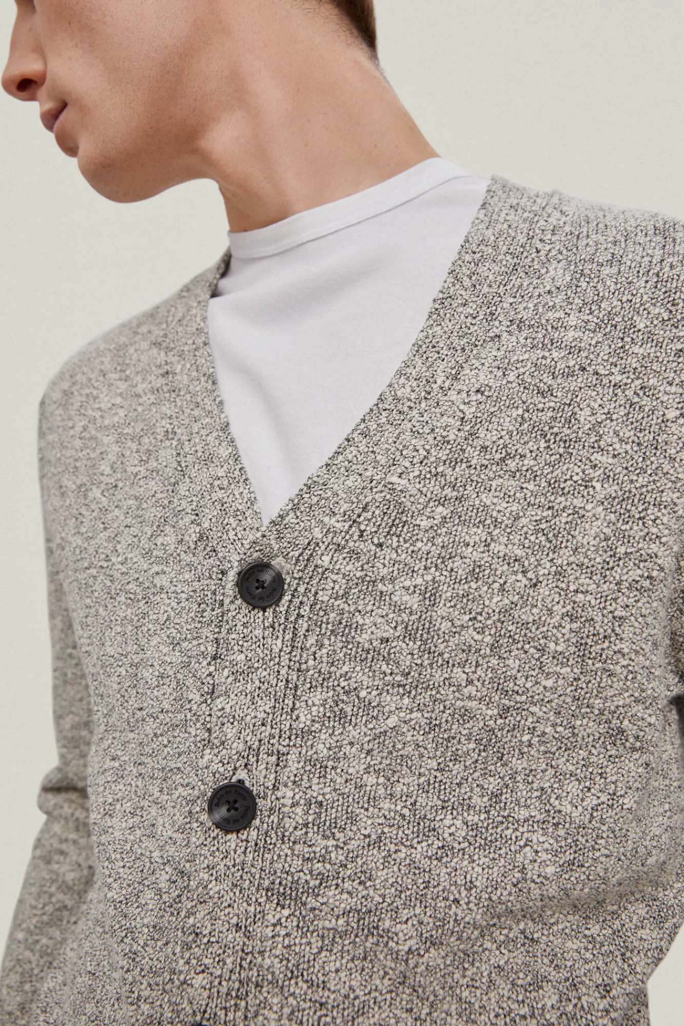 Clearance Pedro del Hierro Patterned Button-Up Cardigan Grey