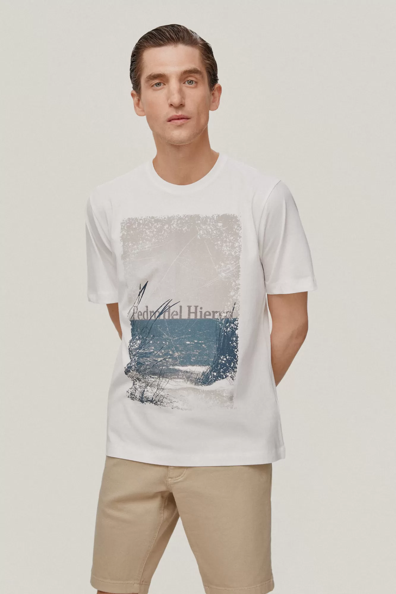 New Pedro del Hierro Photo T-Shirt Ecru