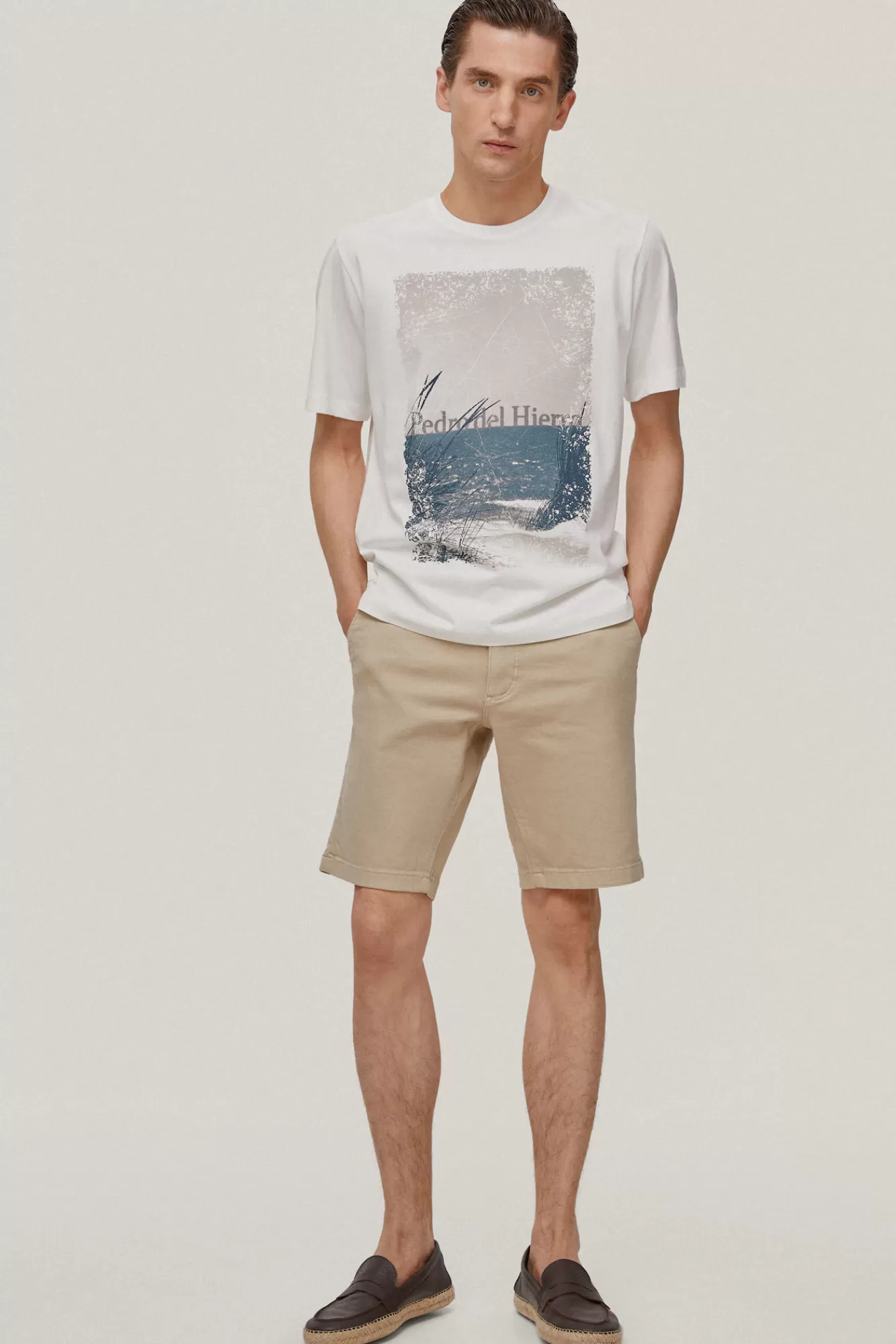 New Pedro del Hierro Photo T-Shirt Ecru