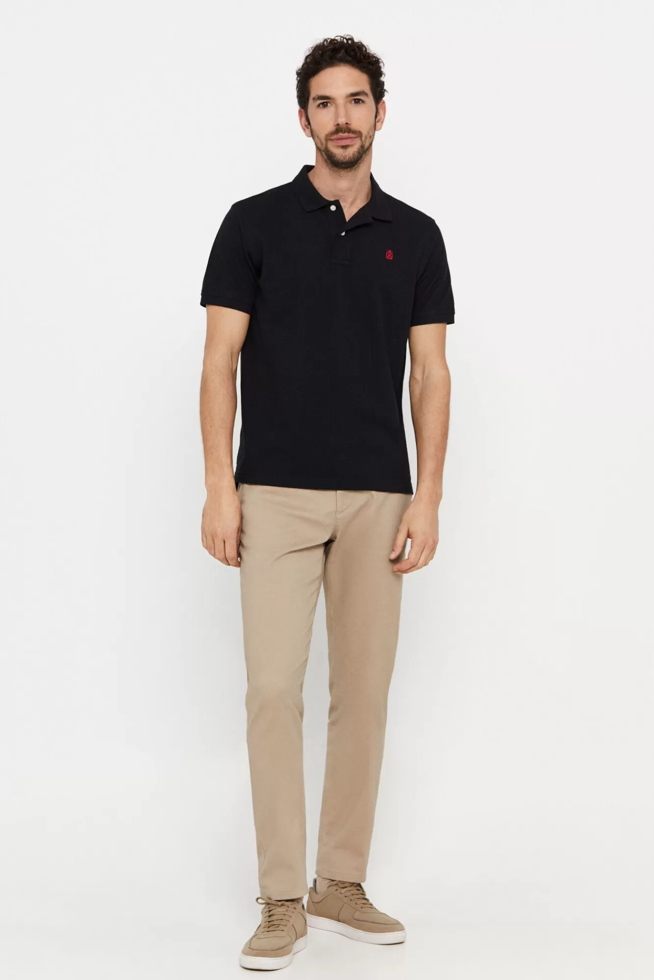 Flash Sale Cortefiel Pique Polo Shirt With Logo Black