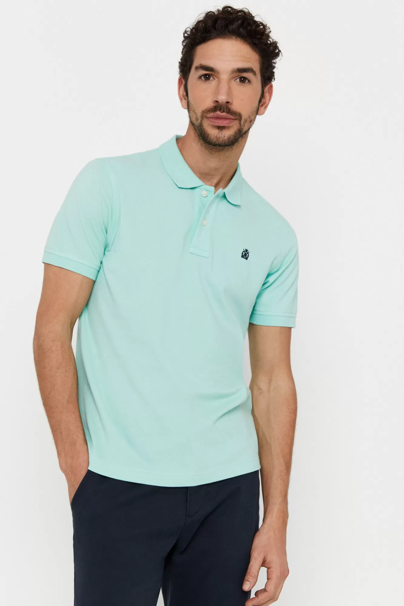 Store Cortefiel Pique Polo Shirt With Logo Green