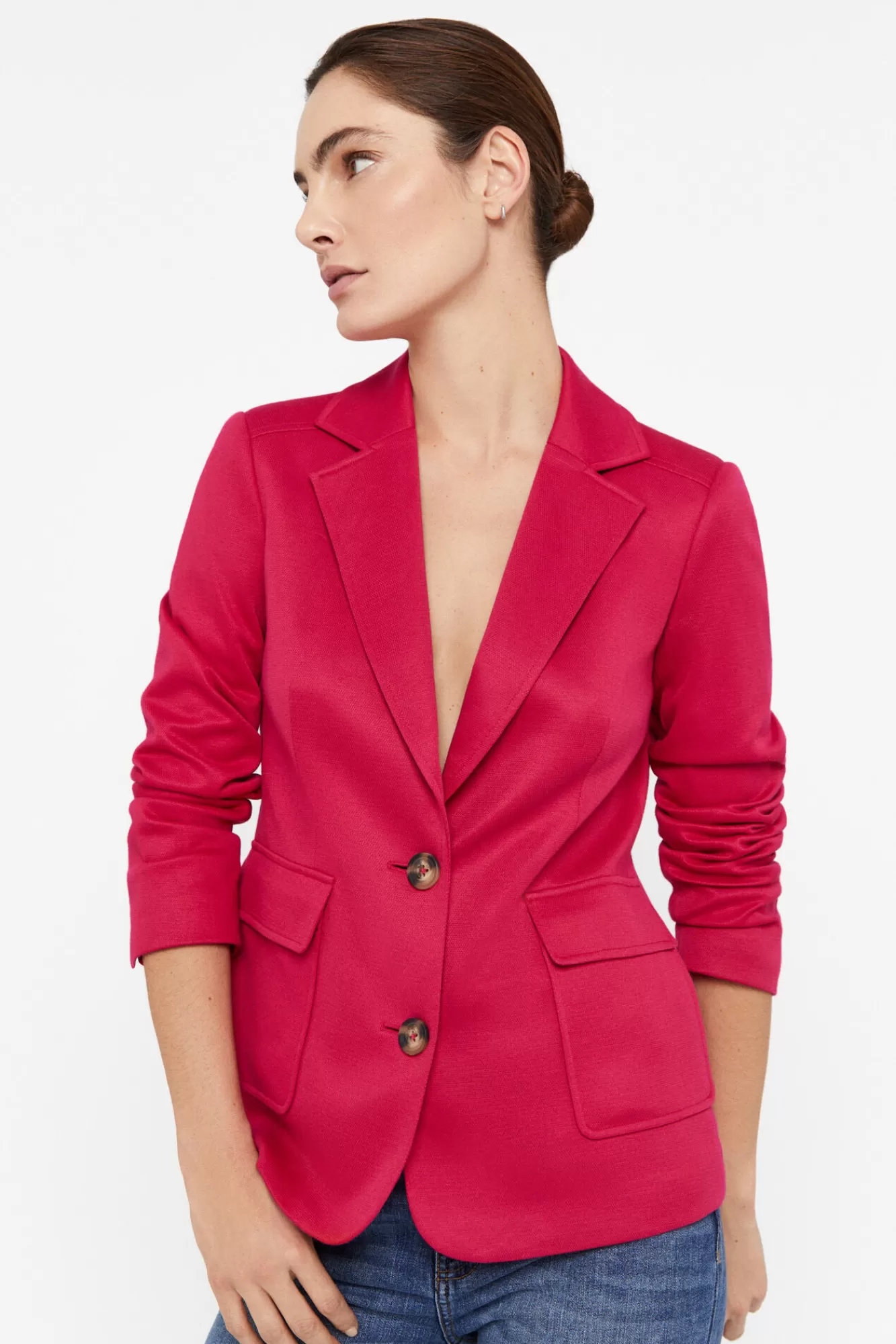 Best Sale Cortefiel Pique-Knit Blazer Pink