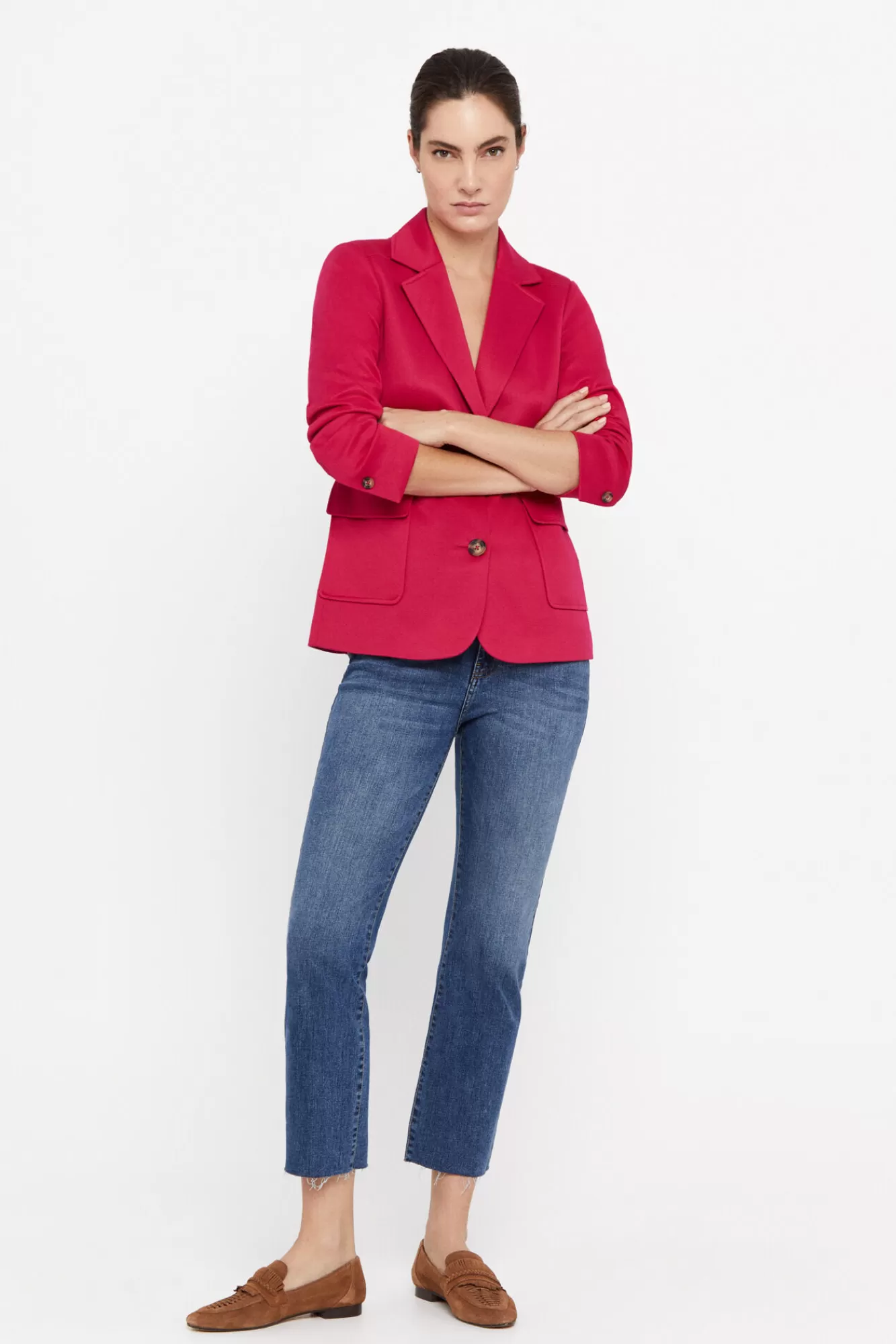 Best Sale Cortefiel Pique-Knit Blazer Pink