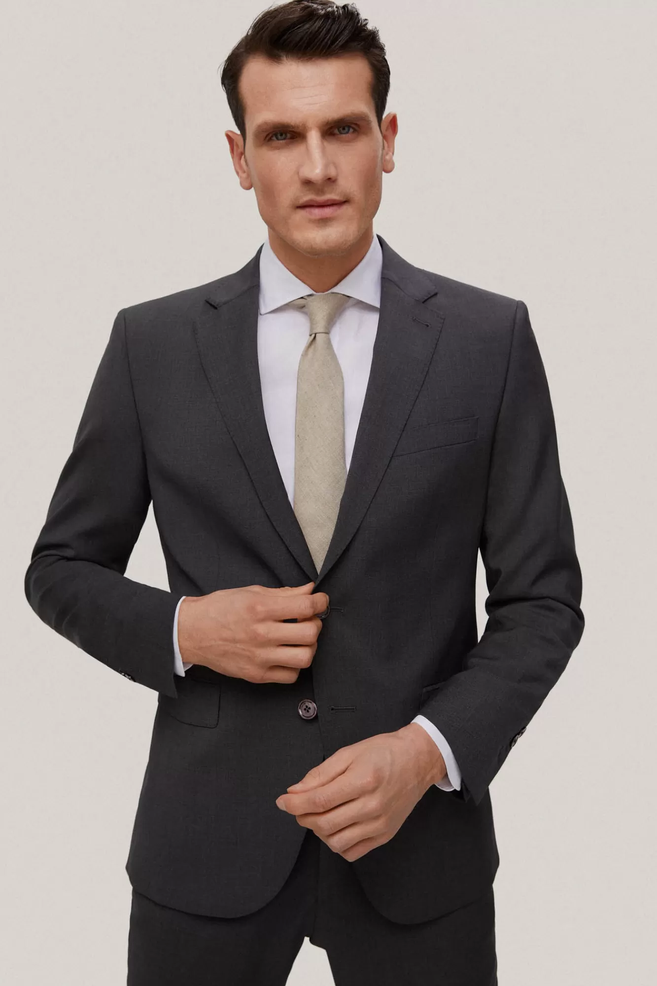 Outlet Pedro del Hierro Plain Bi-Stretch Suit Blazer Grey