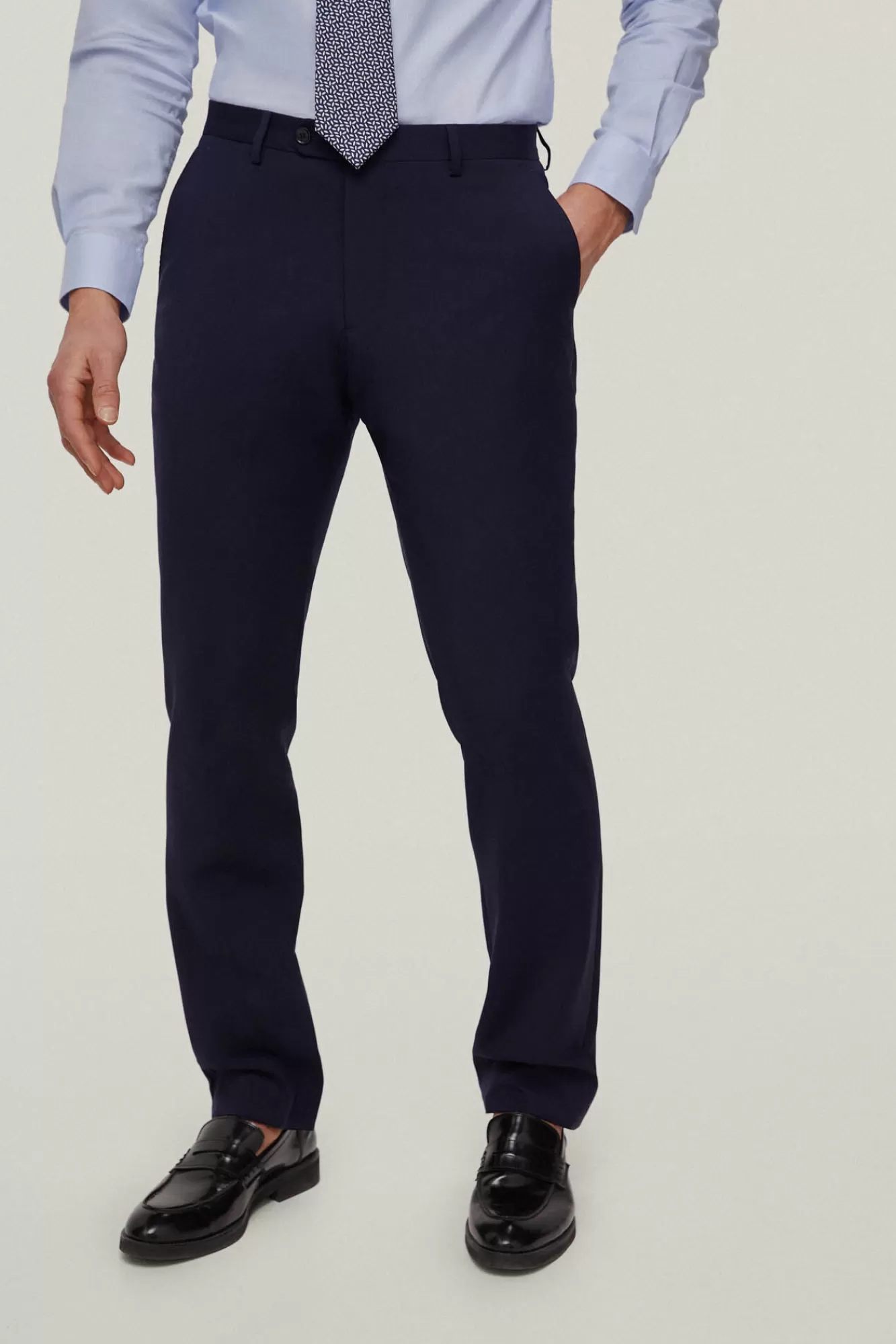 Sale Pedro del Hierro Plain Bi-Stretch Suit Trousers Blue