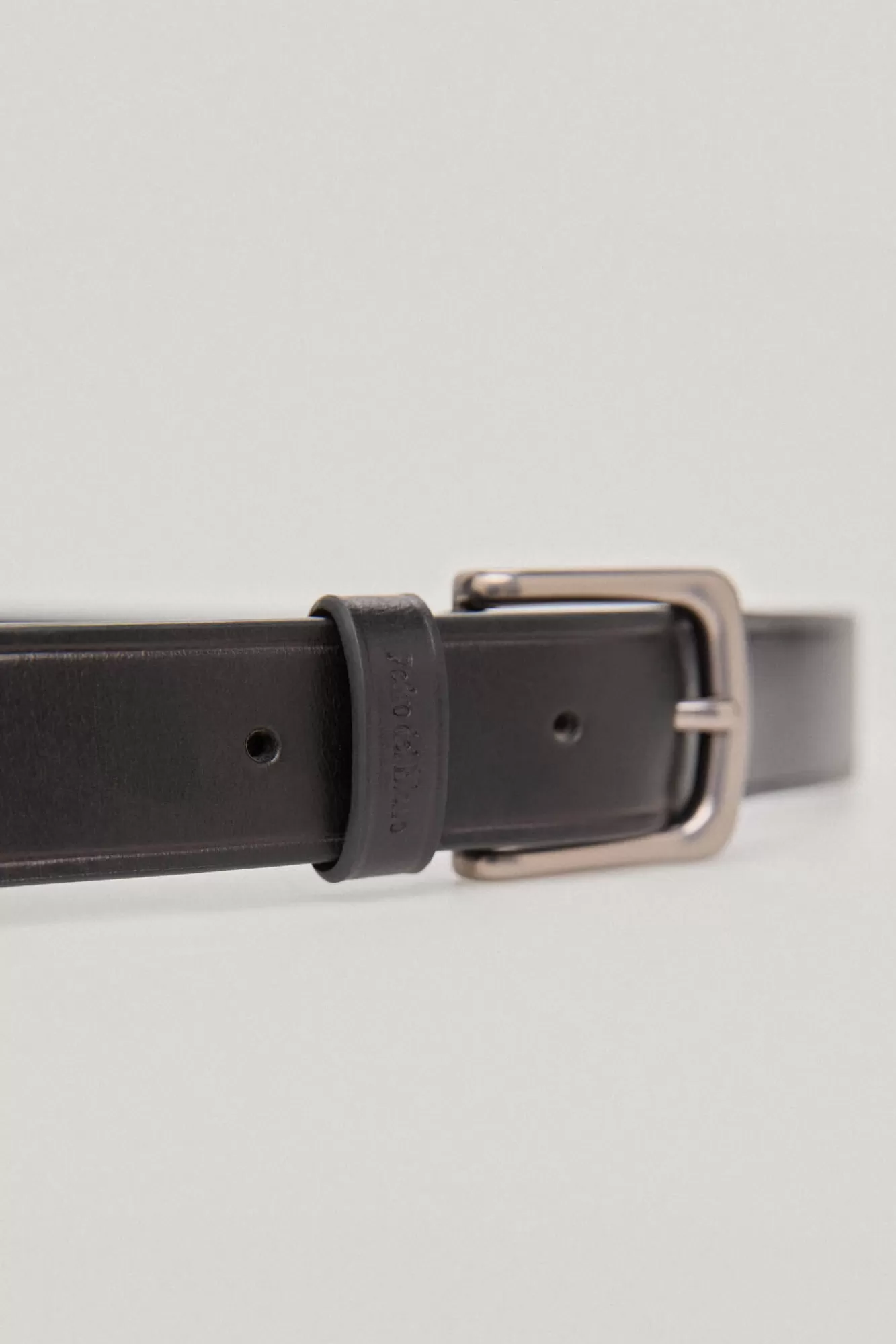 Store Pedro del Hierro Plain Leather Belt Black