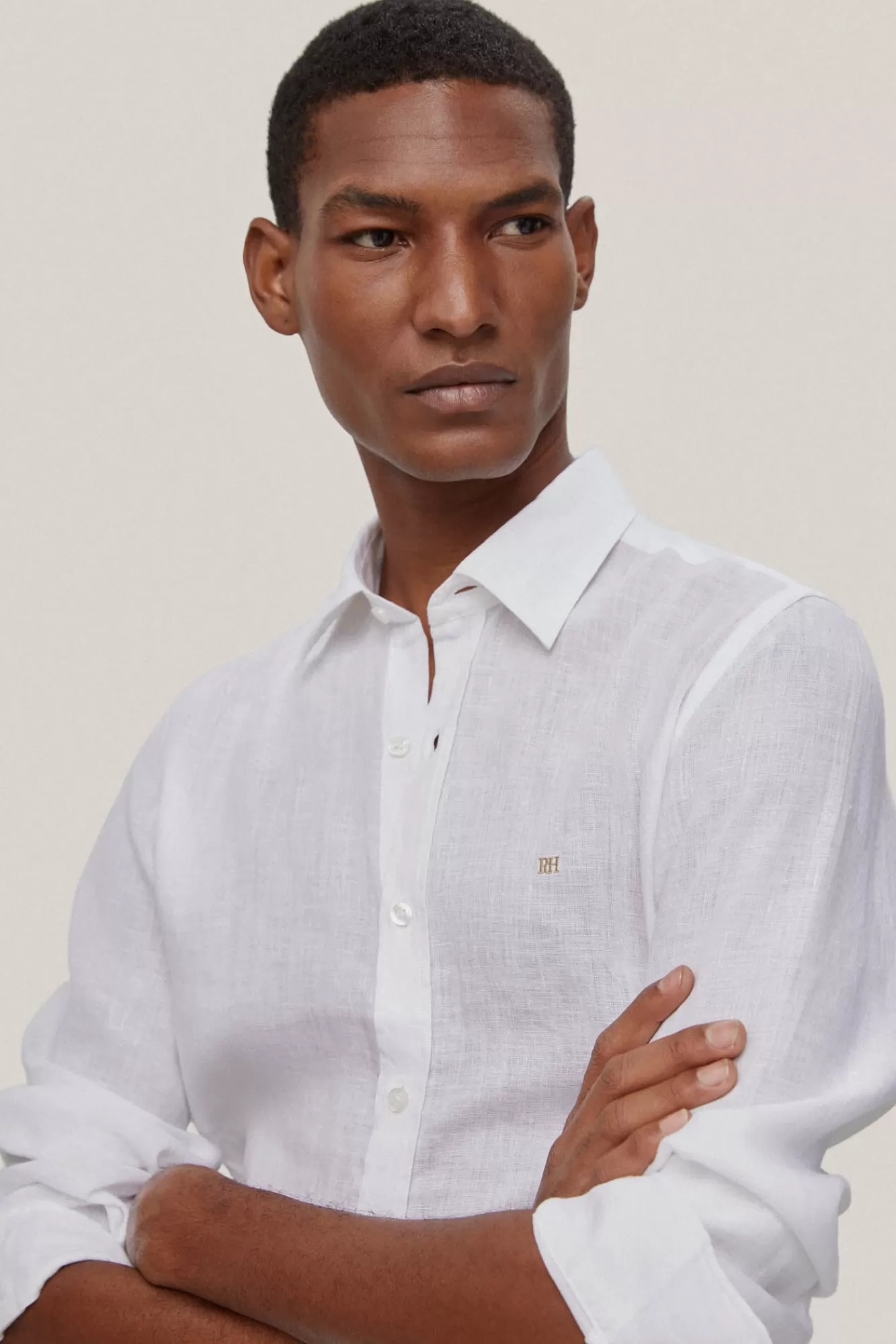 Discount Pedro del Hierro Plain Linen Shirt White