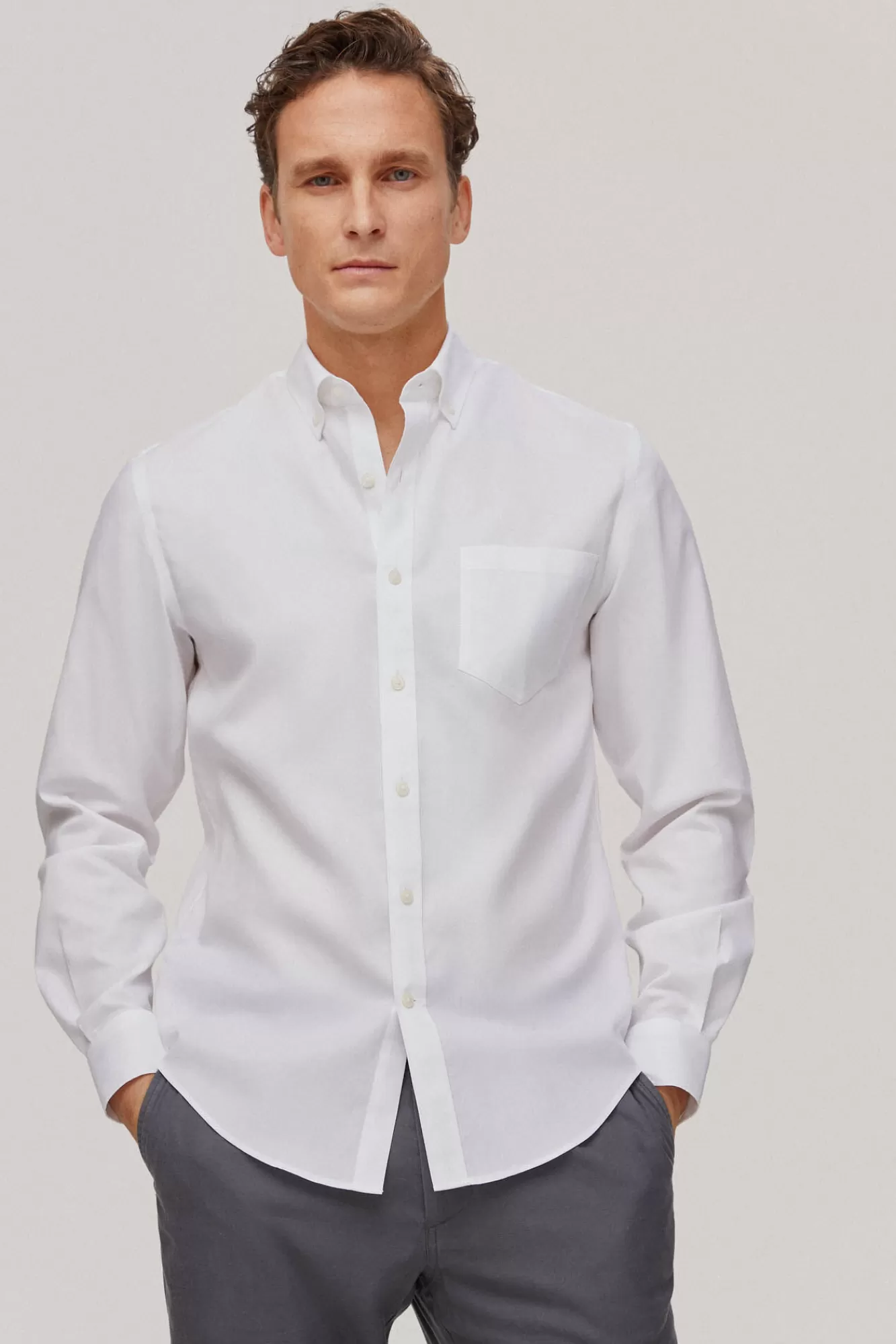 Discount Pedro del Hierro Plain Non-Iron + Stain-Resistant Shirt White