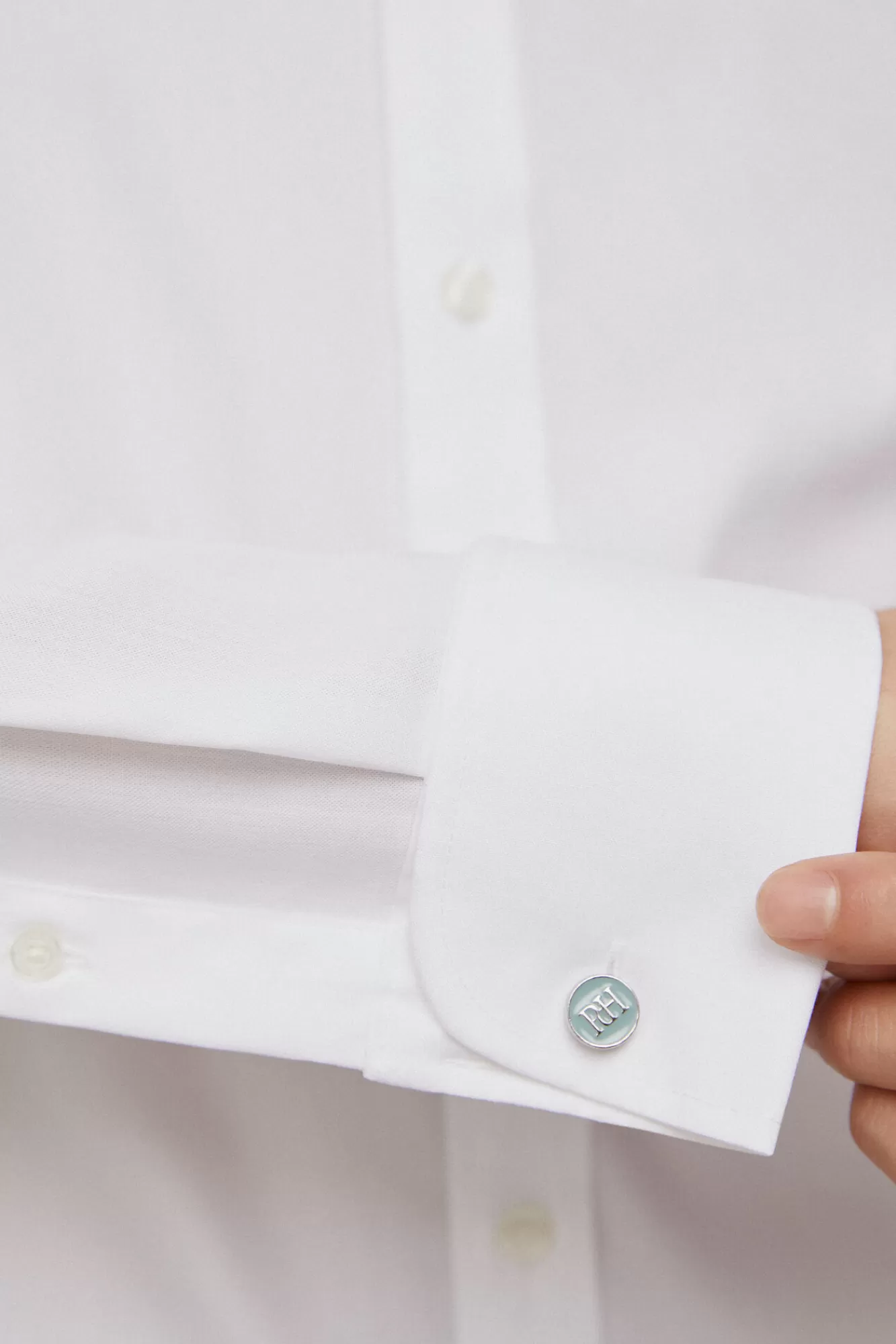 Sale Pedro del Hierro Plain Structured Cuff Link Dress Shirt, Non-Iron + Stain-Resistant White