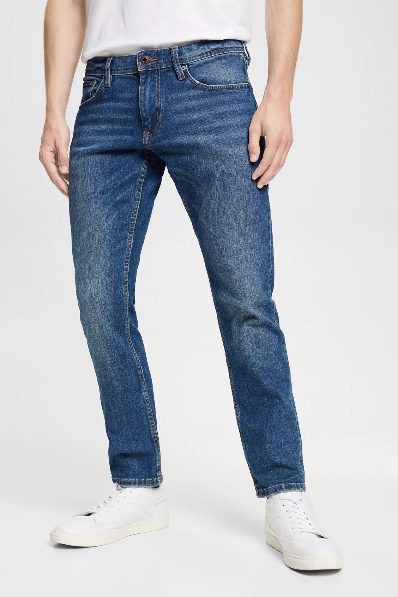 Discount Esprit 5-Pocket Stretch Jeans With Organic Cotton Blue