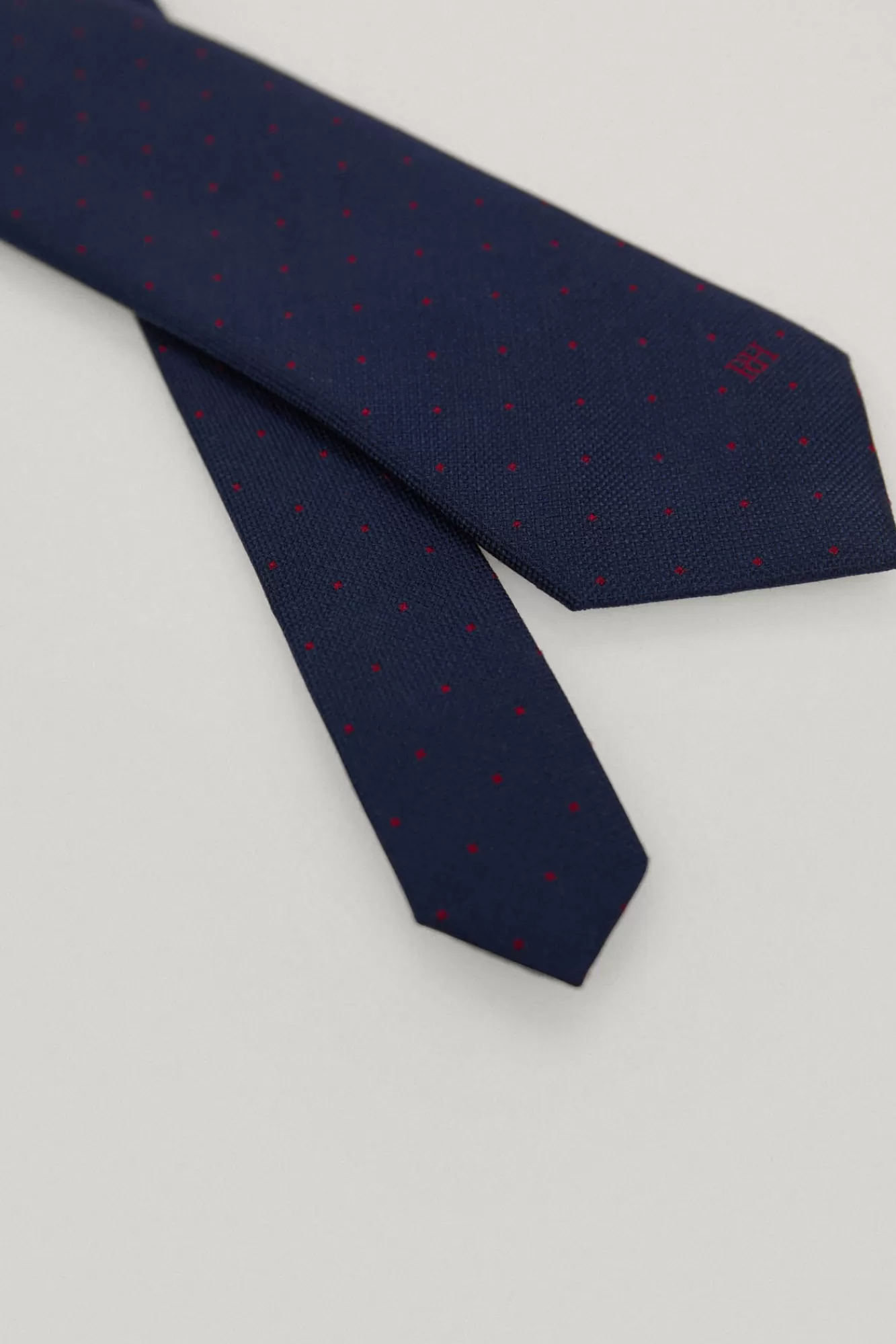 Shop Pedro del Hierro Polka-Dot Silk Tie Blue