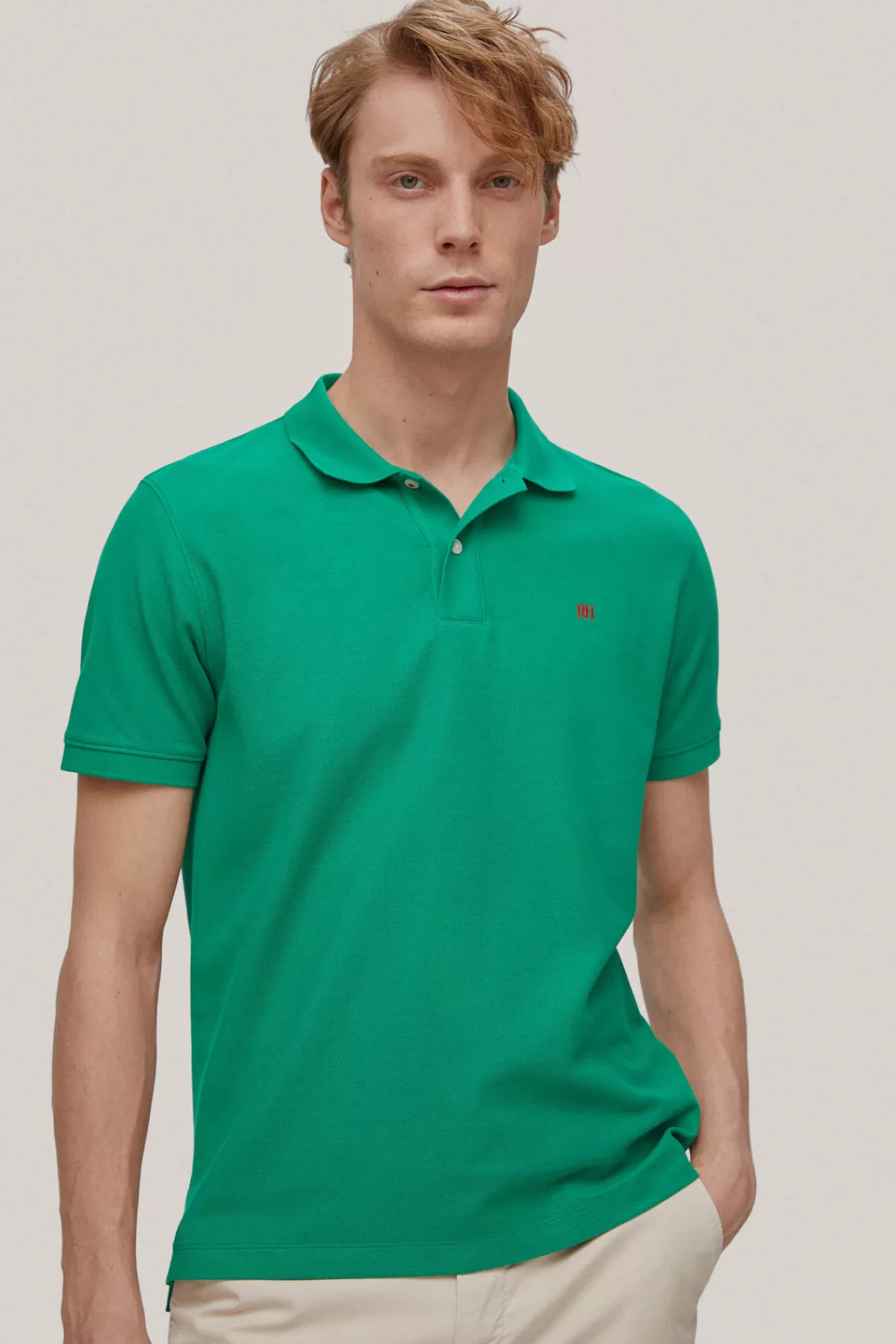 Outlet Pedro del Hierro Polo Pique Logo Green