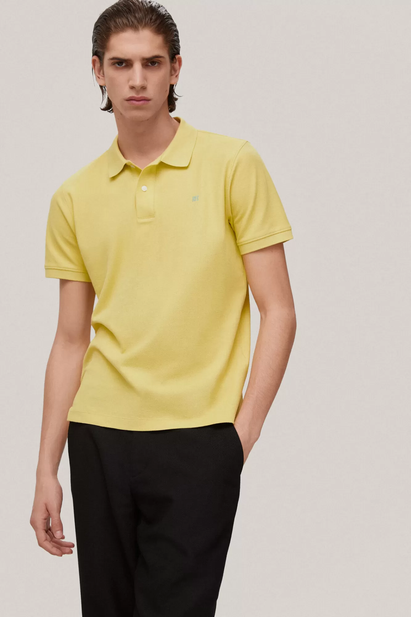 New Pedro del Hierro Polo Pique Logo Yellow