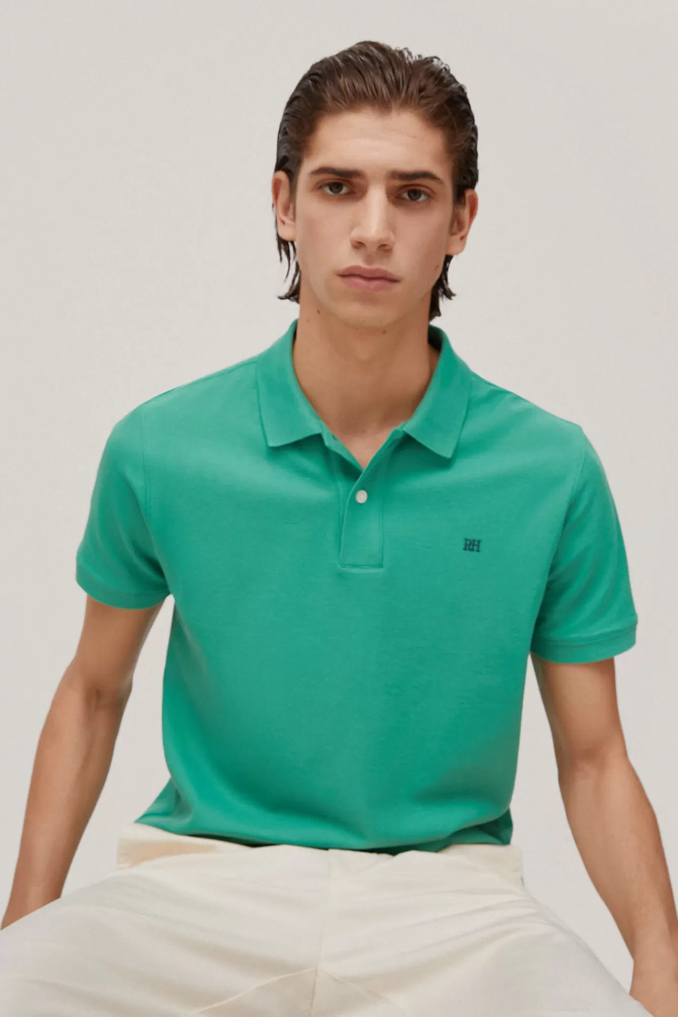 Outlet Pedro del Hierro Polo Pique Logo Green