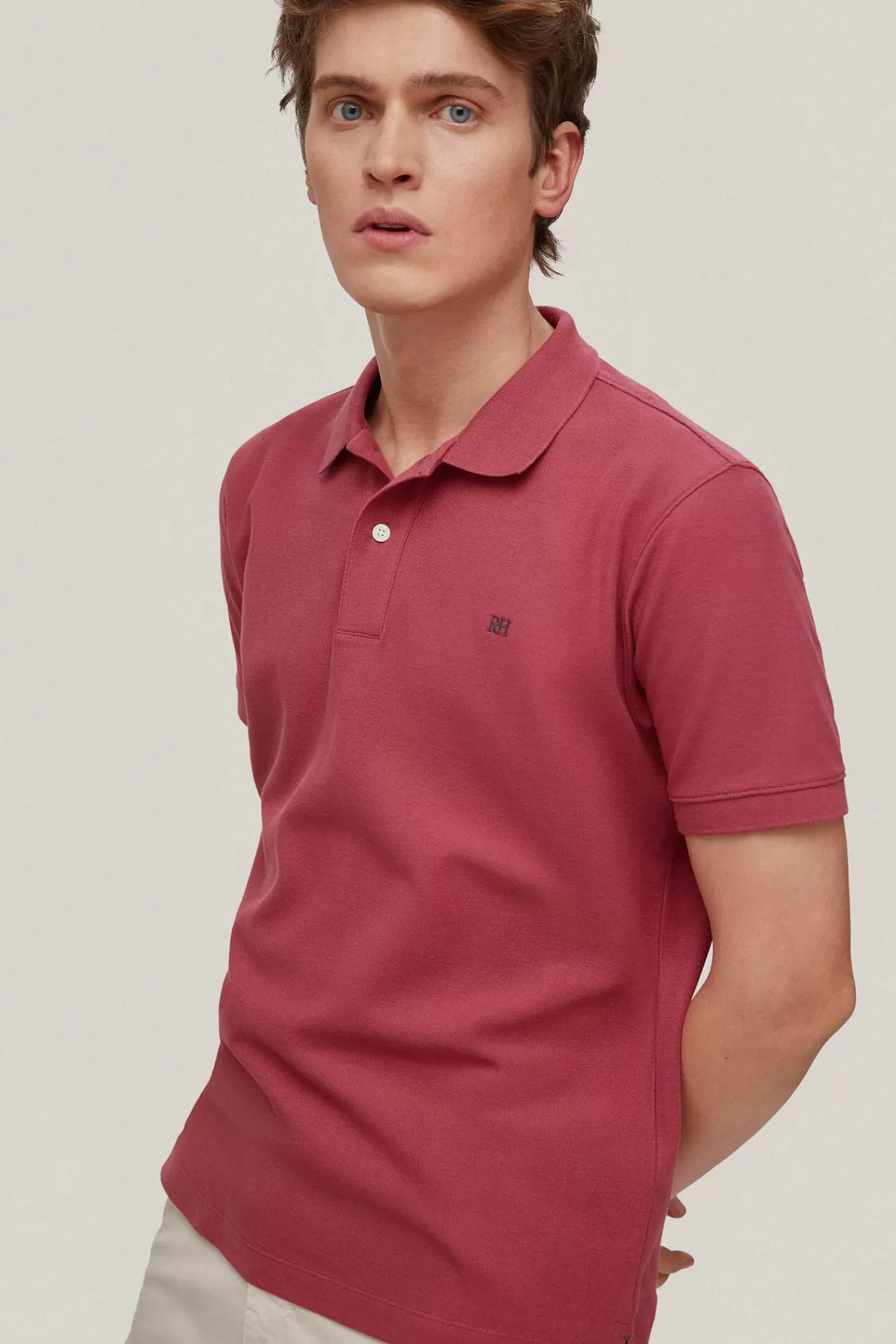 Best Pedro del Hierro Polo Pique Logo Burgundy