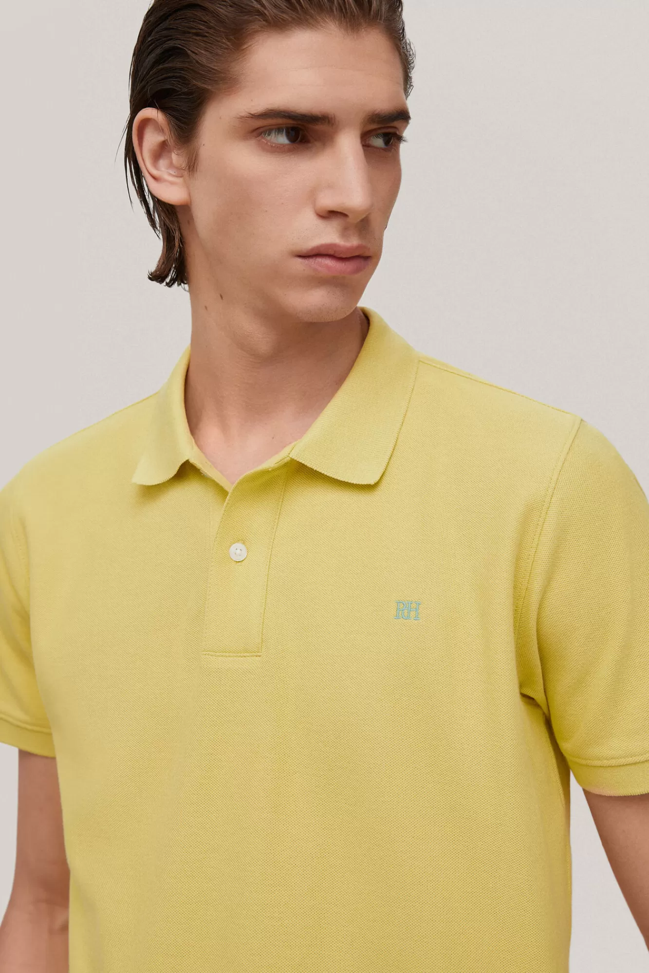 New Pedro del Hierro Polo Pique Logo Yellow