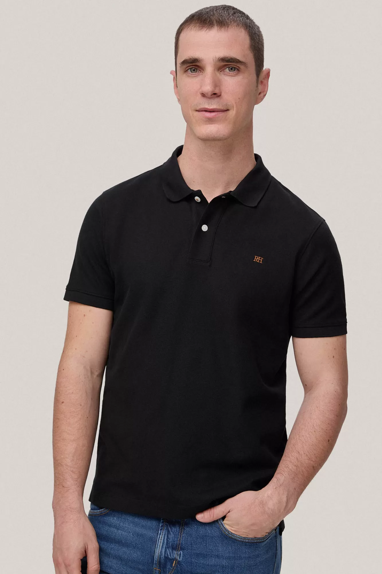 Outlet Pedro del Hierro Polo Pique Logo Black